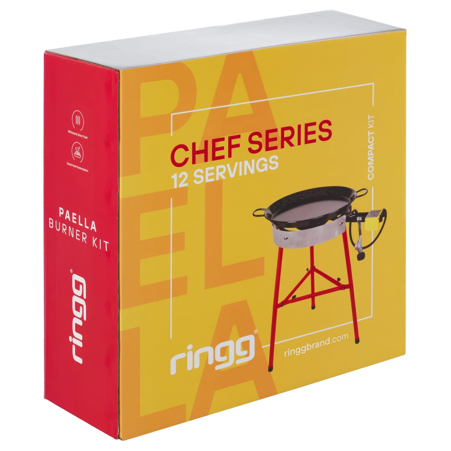 Ringg Outdoor Chef Series Compact Kit with Paella Pan, Dual Gas Burners, and Stand for 12 Servings