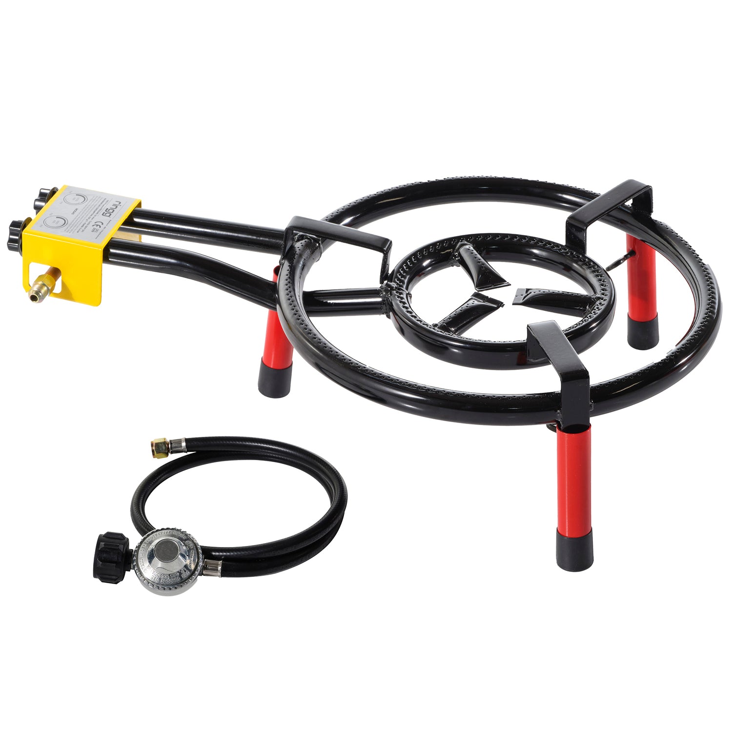 Ringg Outdoor Flame Series Classic Kit with 16-In. Dual-Ringed Gas Burner and 5-In. Tabletop Stand for 16 Servings