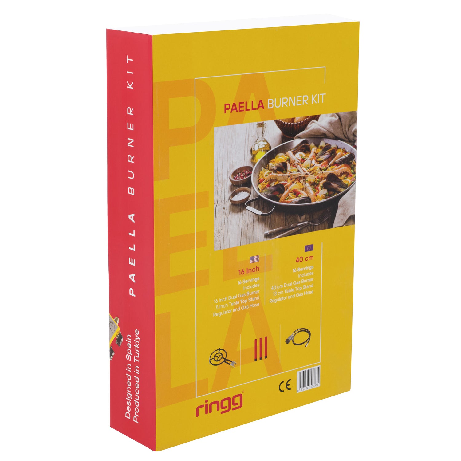 Ringg Outdoor Flame Series Classic Kit with 16-In. Dual-Ringed Gas Burner and 5-In. Tabletop Stand for 16 Servings