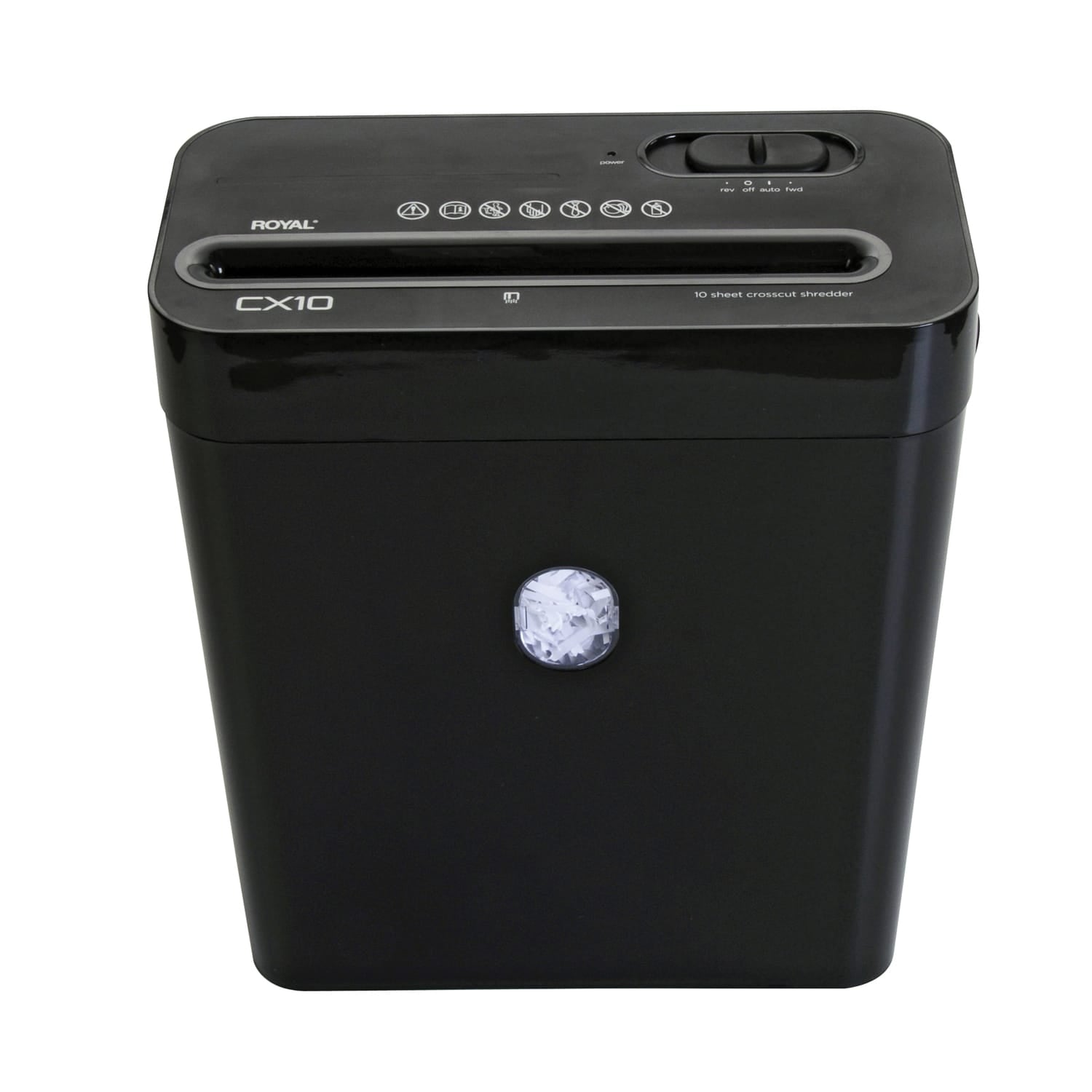 Royal CX10 10-Sheet Crosscut Shredder with Basket