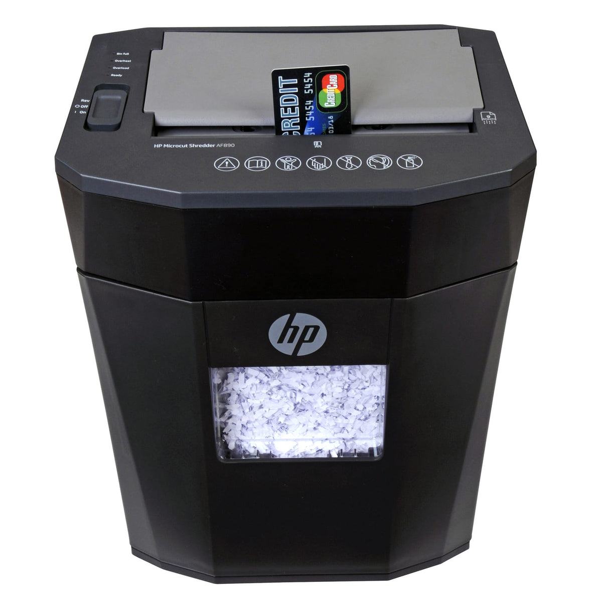 HP AF890 80-Sheet Microcut Paper Shredder with 3.8-Gallon Bin, Auto Feed 80/Manual Feed 9, Also Shreds Credit Cards and Staples