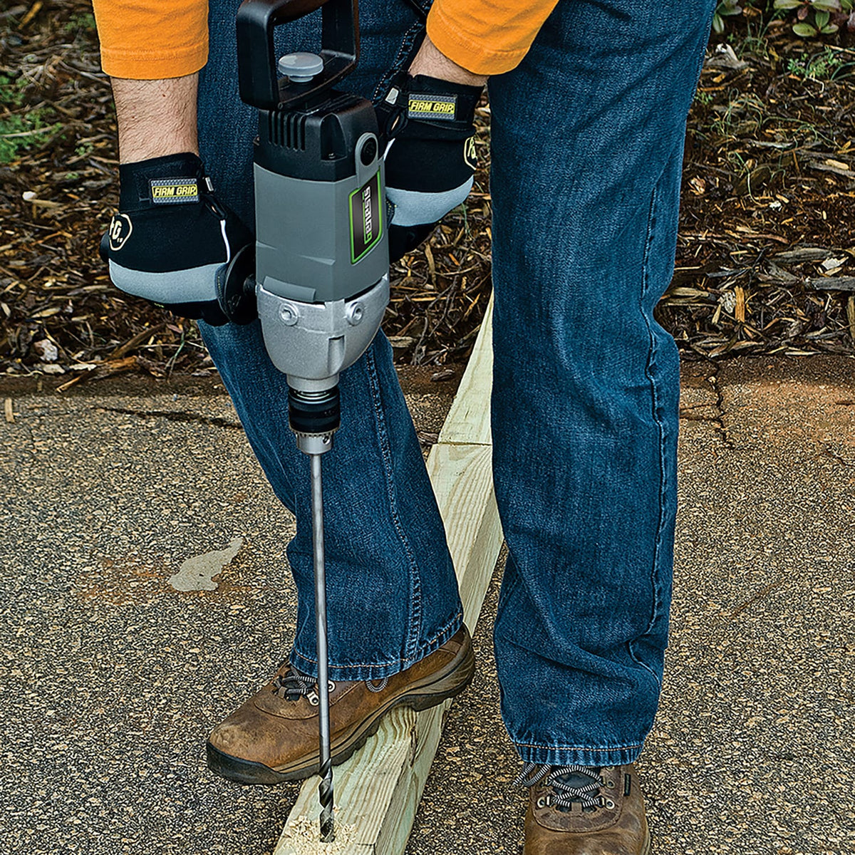 Genesis 9-Amp Corded Variable-Speed Spade-Handle Drill with 1/2-In. Metal Chuck, 2-Position Spade Handle, 3-Position Aux Handle, Lock-on Button