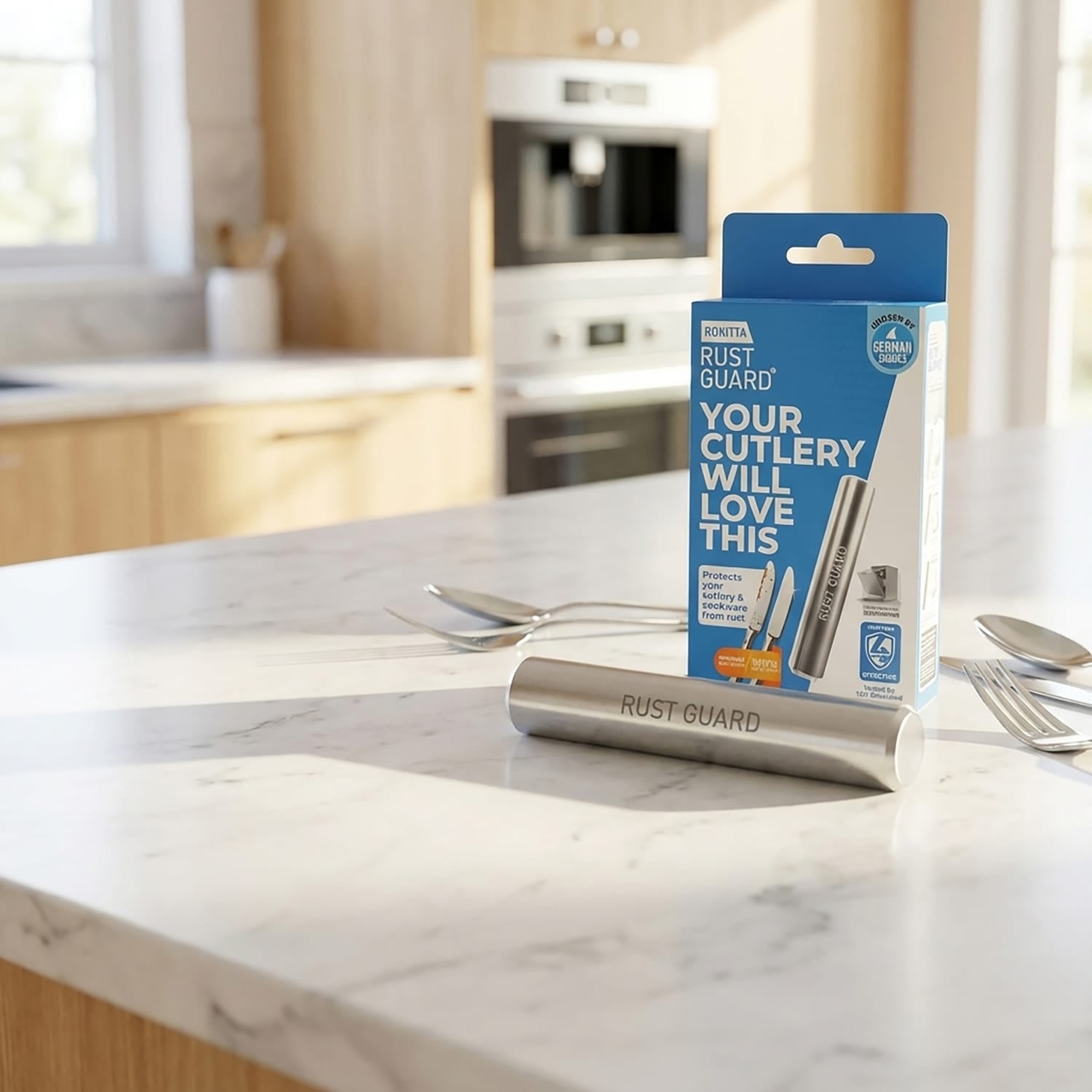 RUST GUARD by Rokitta Dishwasher Rust-Prevention Stick for Metal Cutlery, Pots, and Pans, 1 Unit