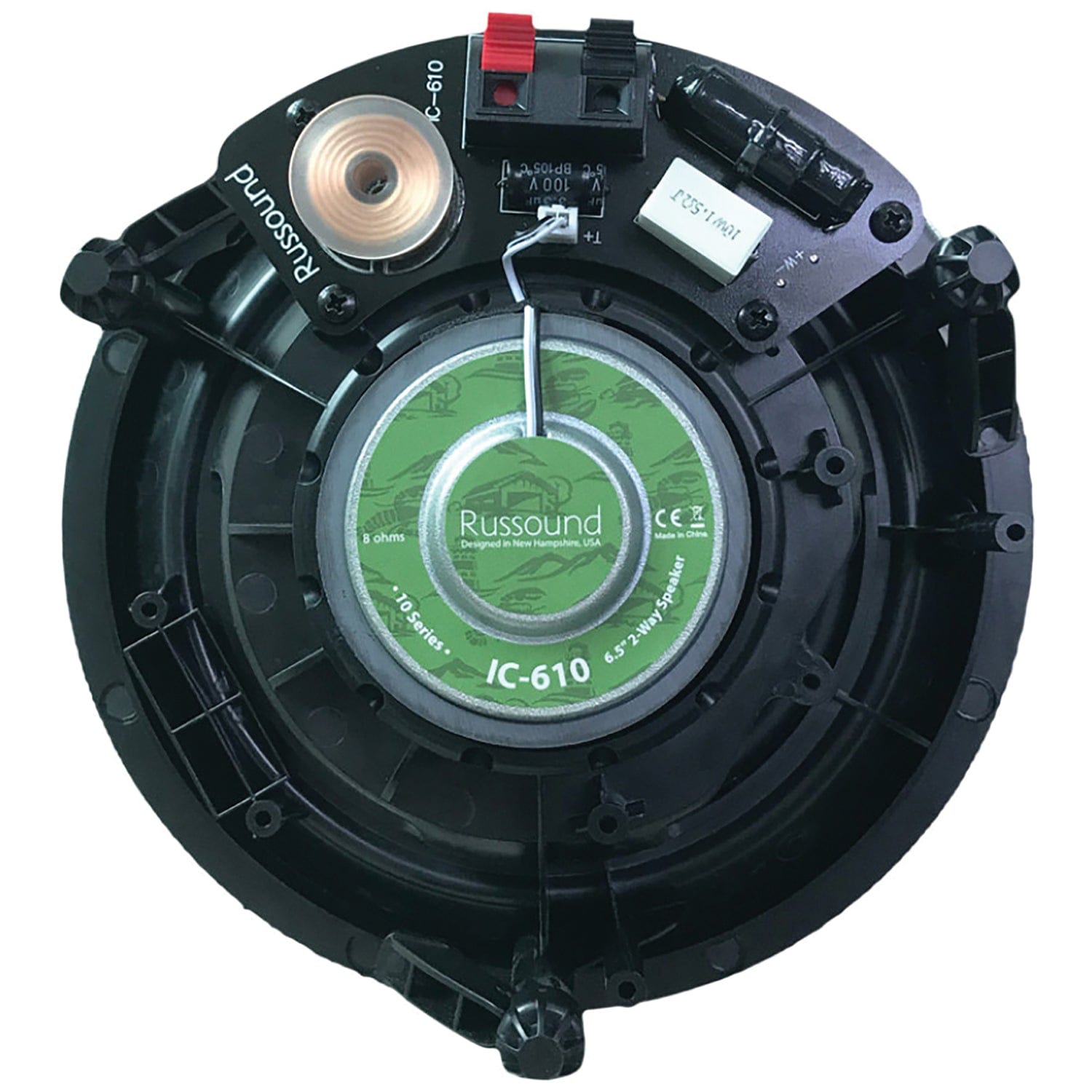 Russound 6.5-In. 90-Watt Architectural Series IC-610 2-Way In-Ceiling Loudspeaker Pair with Poly Woofer and Pivoting Silk-Dome Tweeter, 8 Ohms
