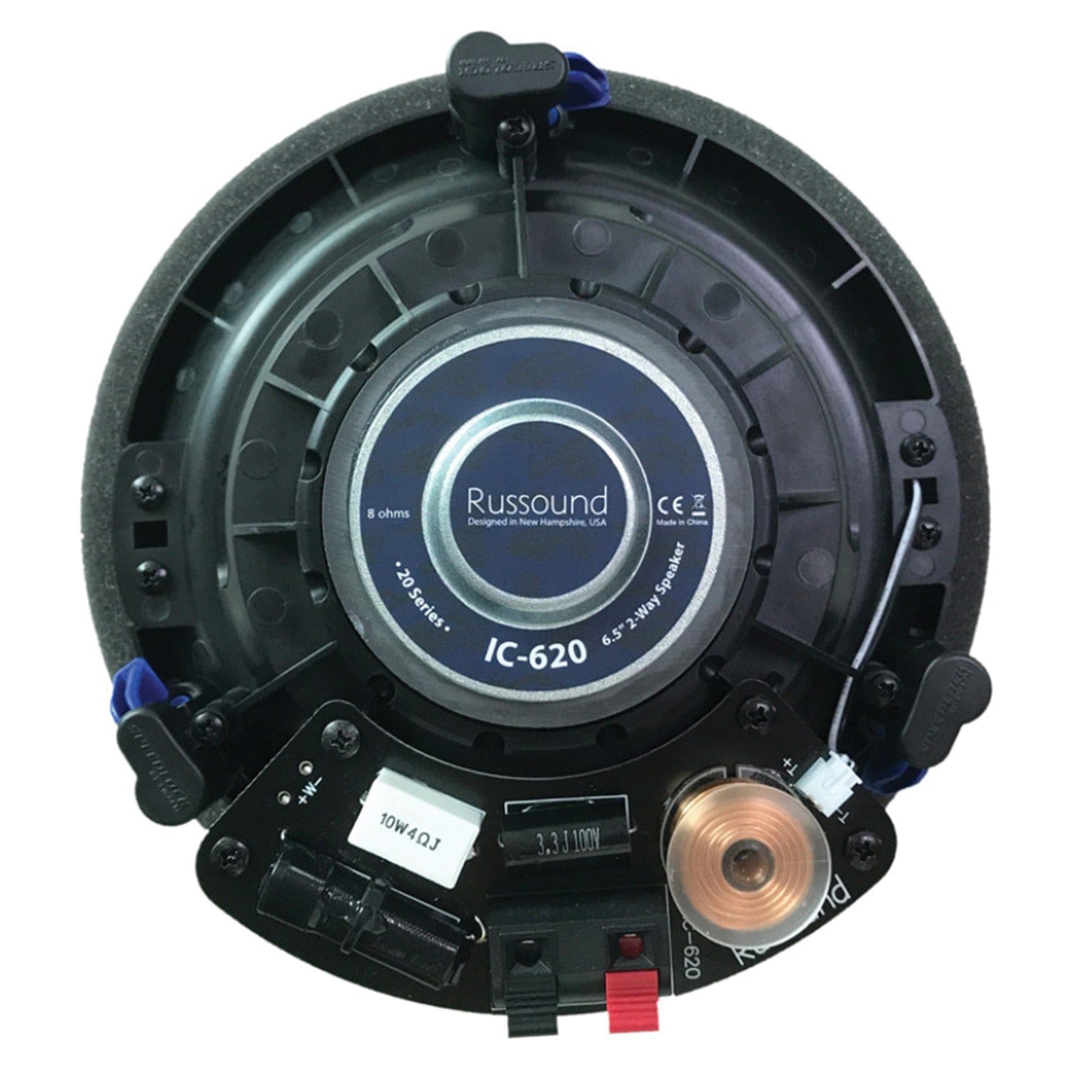 Russound 6.5-In. 100-Watt Architectural Series IC-620 2-Way In-Ceiling Loudspeaker Pair with Poly Woofer and Pivoting Silk-Dome Tweeter, 8 Ohms