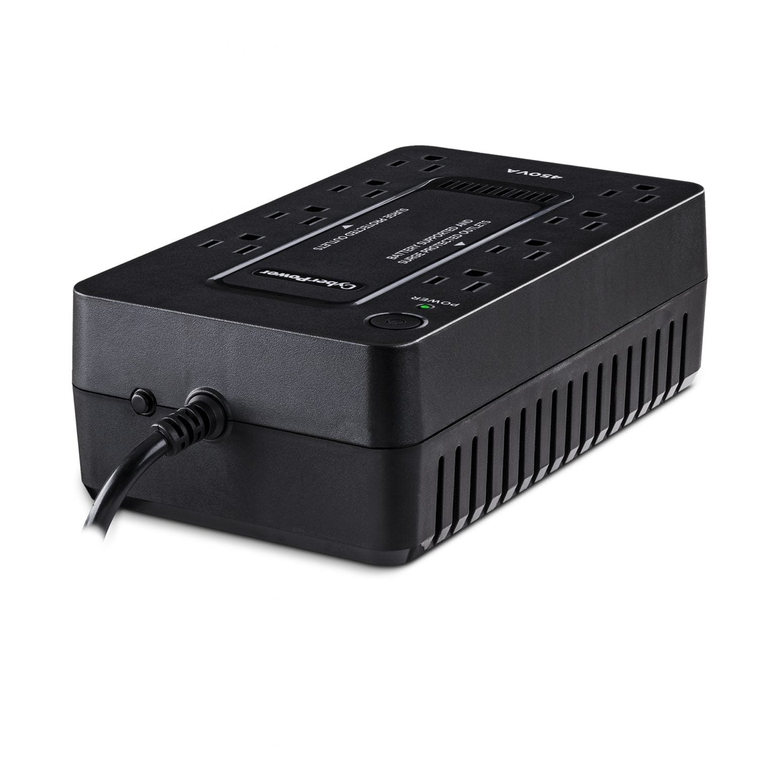 CyberPower 450VA/260W Battery Backup UPS System with 8 Outlets, Black - Certified Refurbished