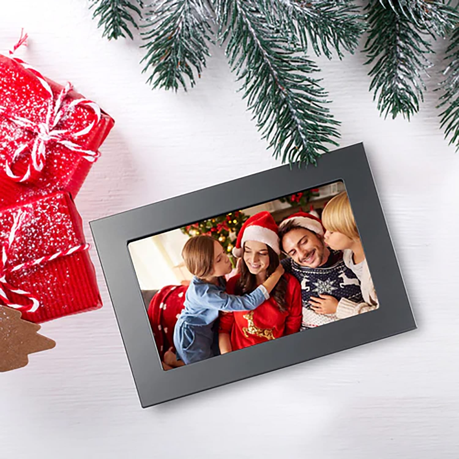 eco4life 10.1-In. Wi-Fi Digital Photo Frame with Photos/Video Sharing and Touch Screen, Metal Frame, CPF1033