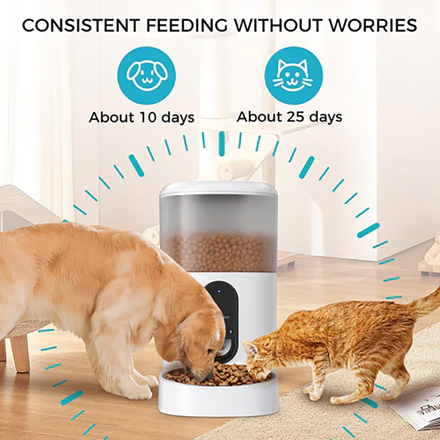 eco4life Wi-Fi 5.45-Qt. Smart Dry-Food Pet Feeder with Stainless Steel Bowl, SC-PF200