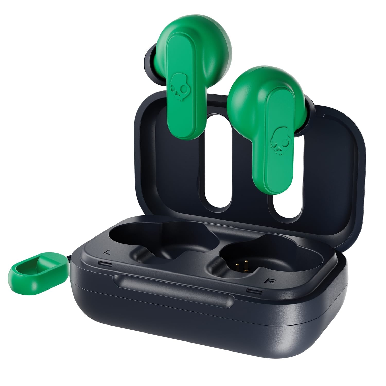 Skullcandy Dime True 2 TWS Bluetooth In-Ear Earbuds with Mic and Charging Case, up to 12 Hours Play Time, IPX4 Sweat-Resistant, Dark Blue/Green