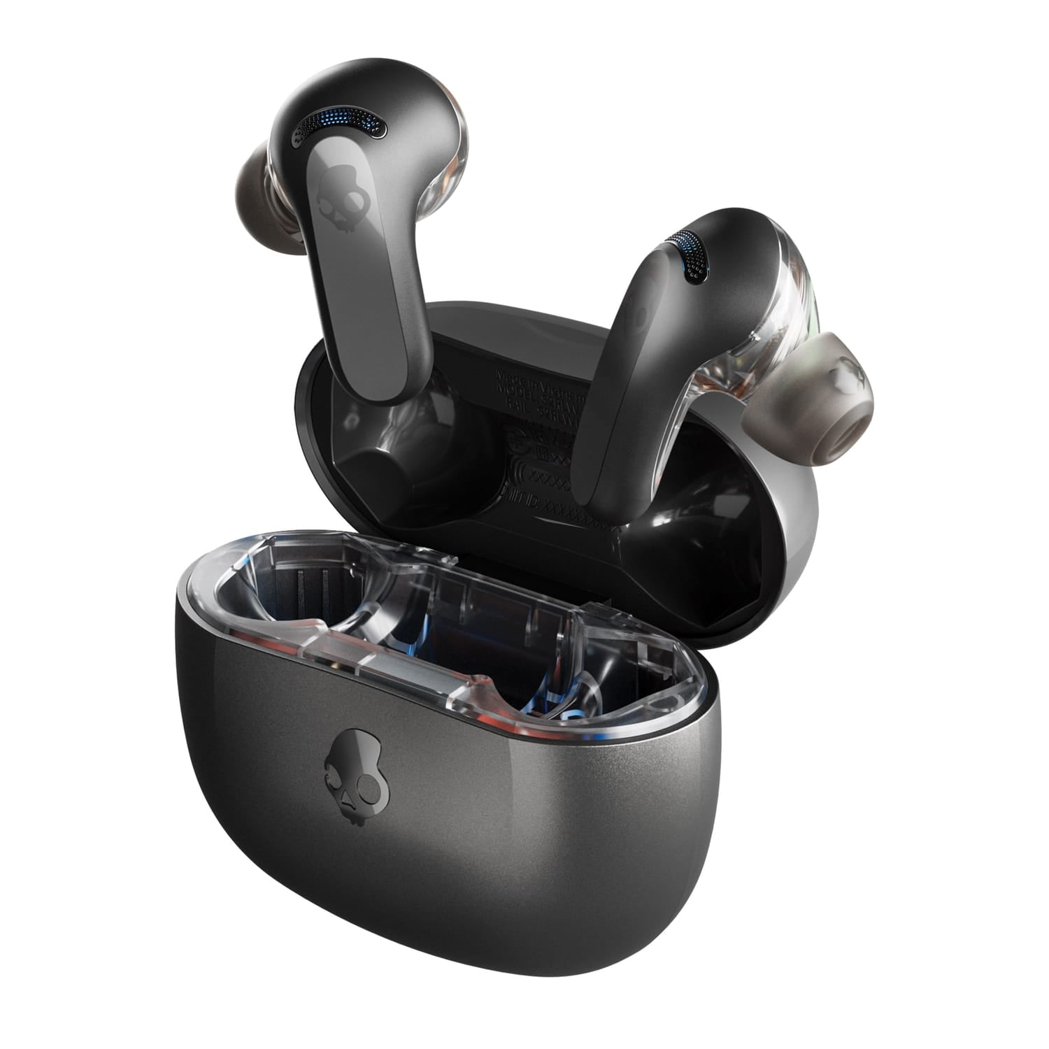 Skullcandy Rail ANC TWS Bluetooth In-Ear Earbuds with Mics and Charging Case, up to 38 Hours Play Time, IPX4 Sweat/Water-Resistant, True Black