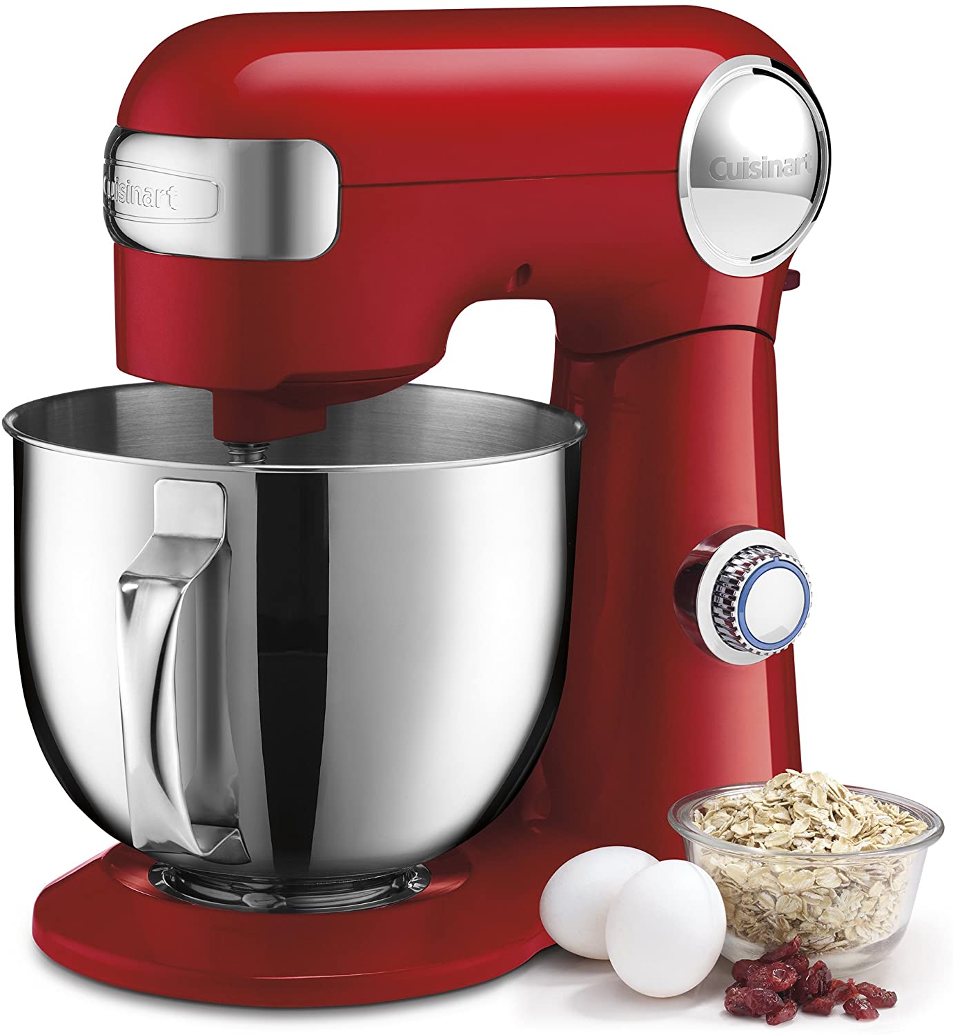 Cuisinart 5.5-Quart Stand Mixer, Brushed Chrome, Red - Certified Refurbished