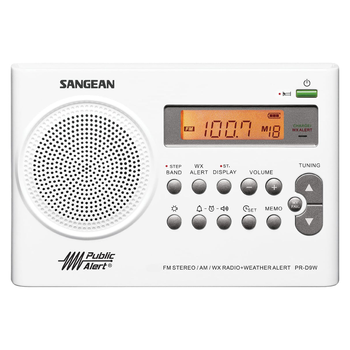 Sangean AM/FM/NOAA Weather Alert Rechargeable Radio