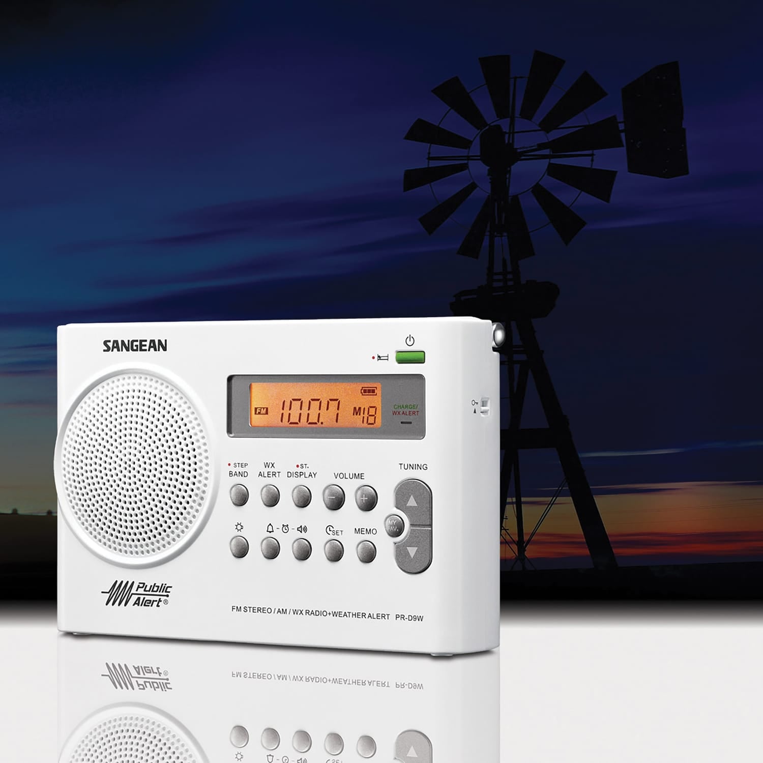 Sangean AM/FM/NOAA Weather Alert Rechargeable Radio
