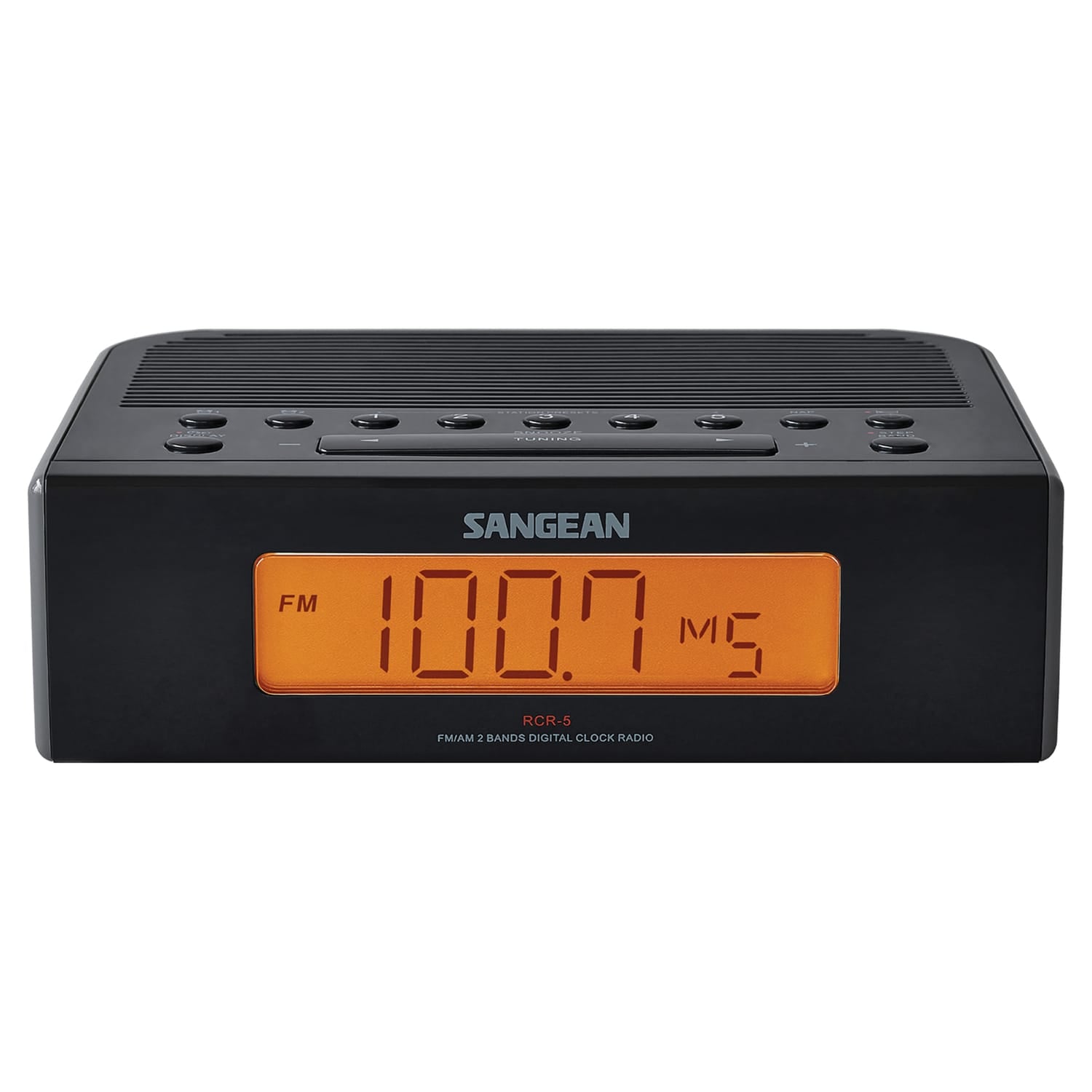 Sangean AM/FM Digital Tuning Clock Radio, Black