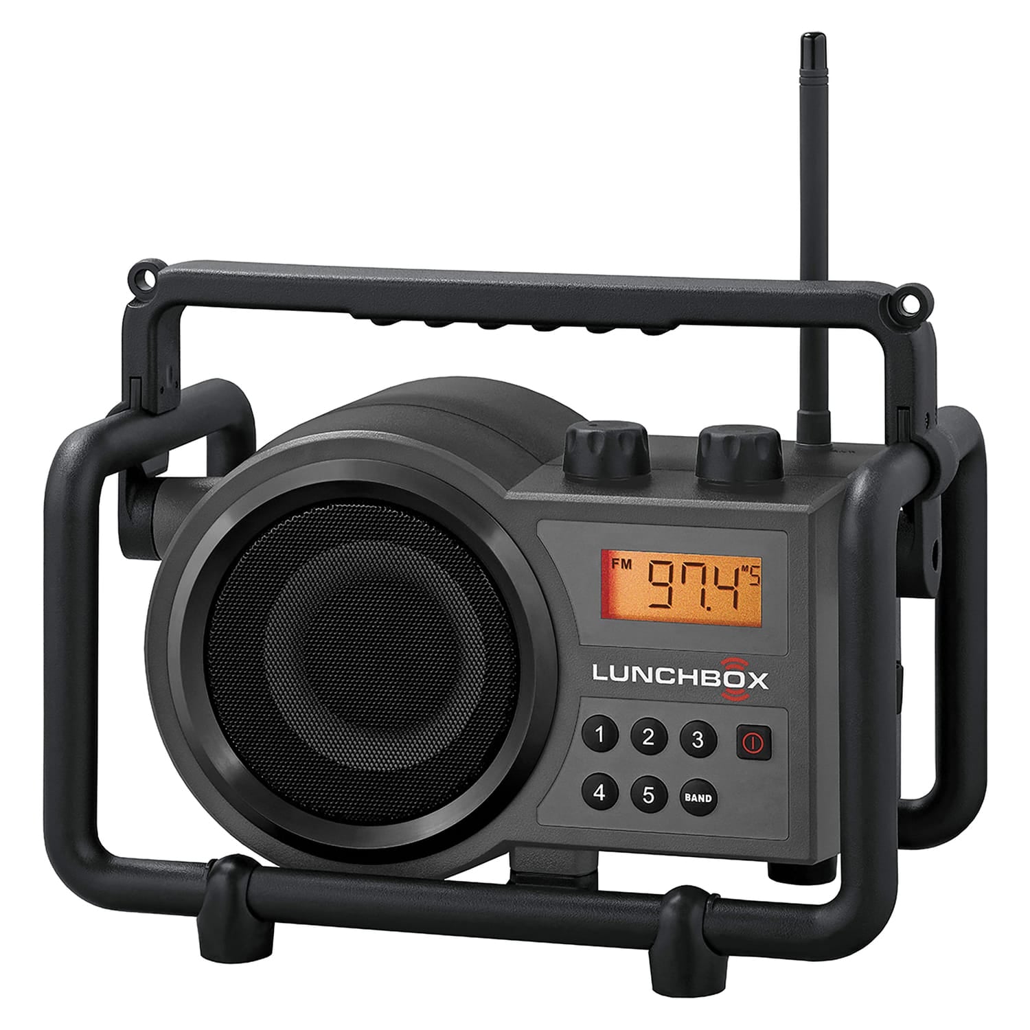 Sangean LUNCHBOX Portable FM/AM Ultra-Rugged Utility Worksite Digital Radio, Gray/Black