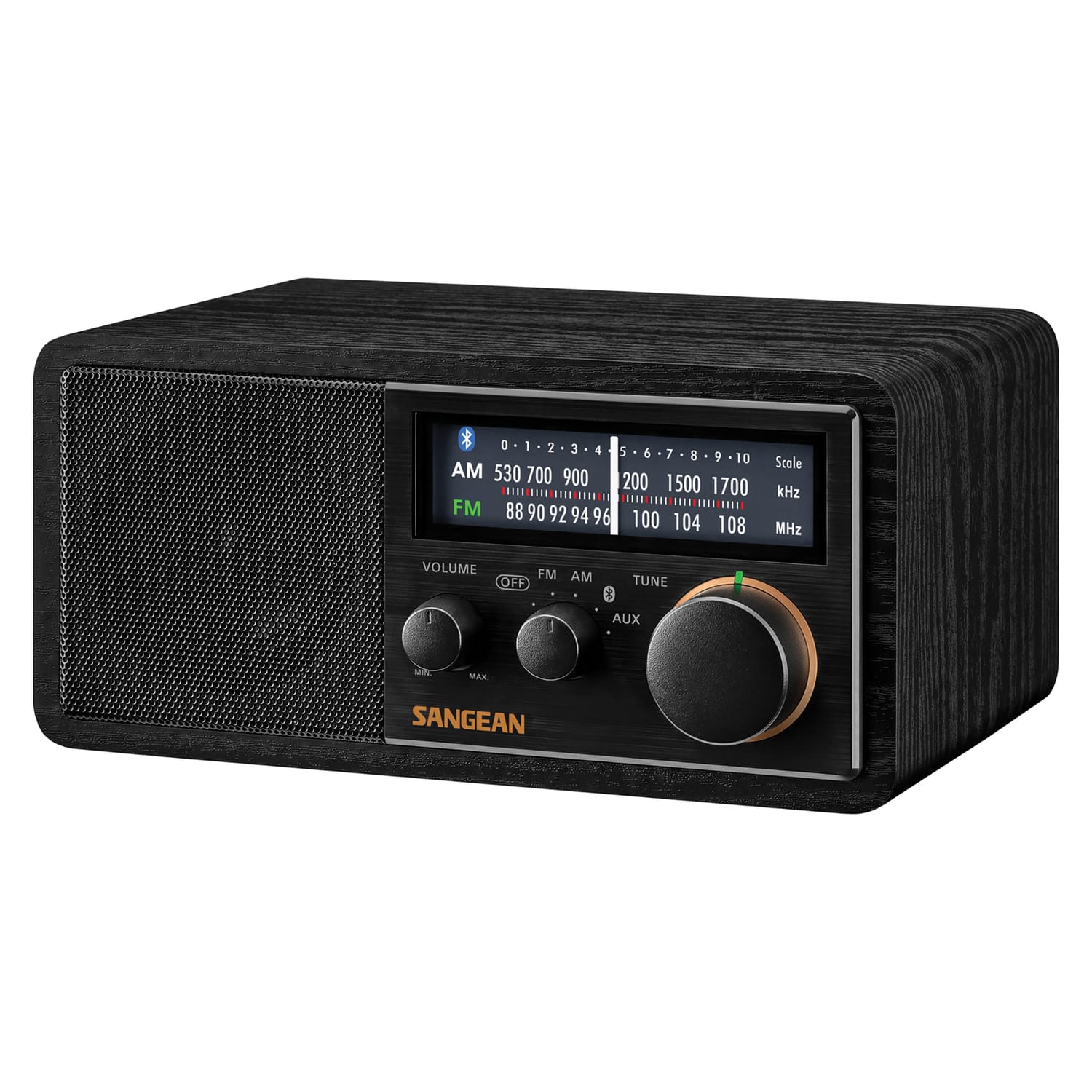Sangean SG-118 Tabletop Retro Wooden Cabinet AM/FM Analog Radio Receiver with Bluetooth