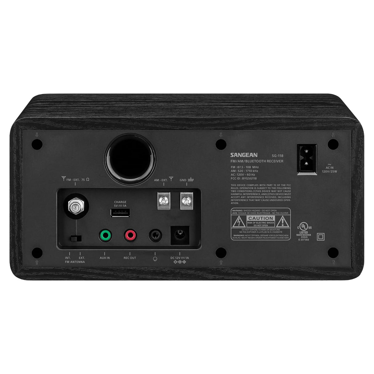 Sangean SG-118 Tabletop Retro Wooden Cabinet AM/FM Analog Radio Receiver with Bluetooth