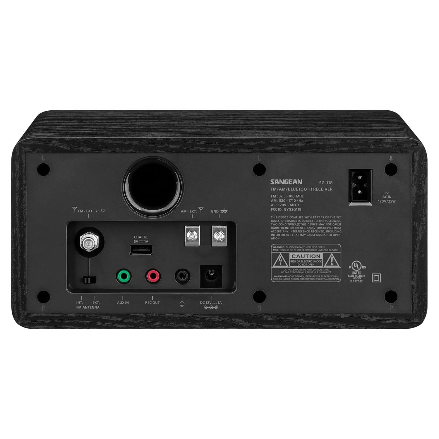 Sangean SG-118 Tabletop Retro Wooden Cabinet AM/FM Analog Radio Receiver with Bluetooth