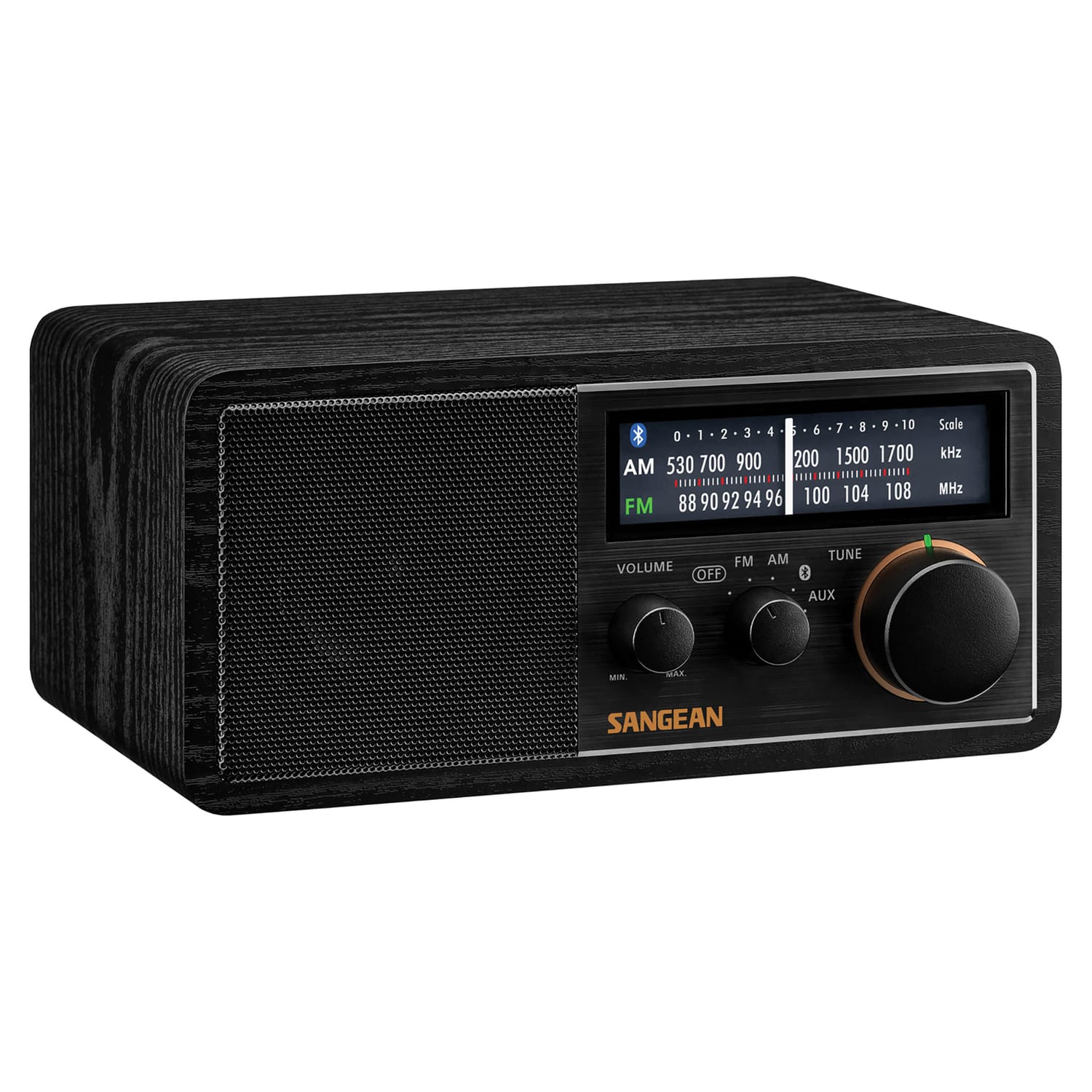 Sangean SG-118 Tabletop Retro Wooden Cabinet AM/FM Analog Radio Receiver with Bluetooth