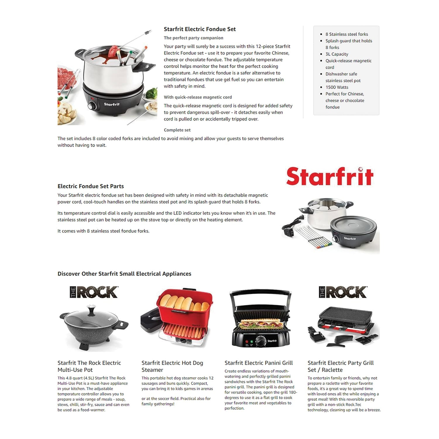 Starfrit 3.2-Quart Electric Fondue Set