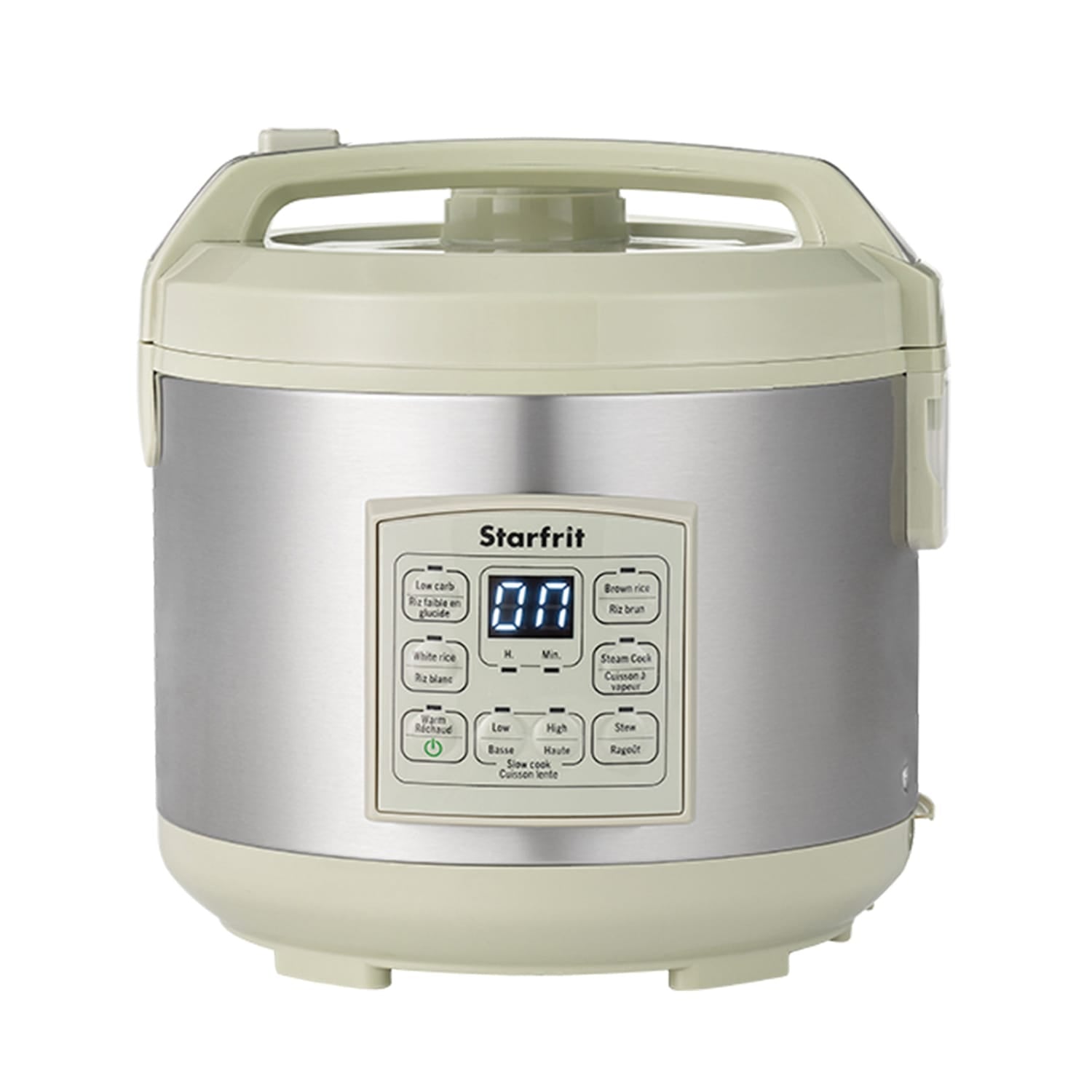 Starfrit 14-Cup Low-Carb Electric Rice Cooker, Green/Gray, with 7 Presets