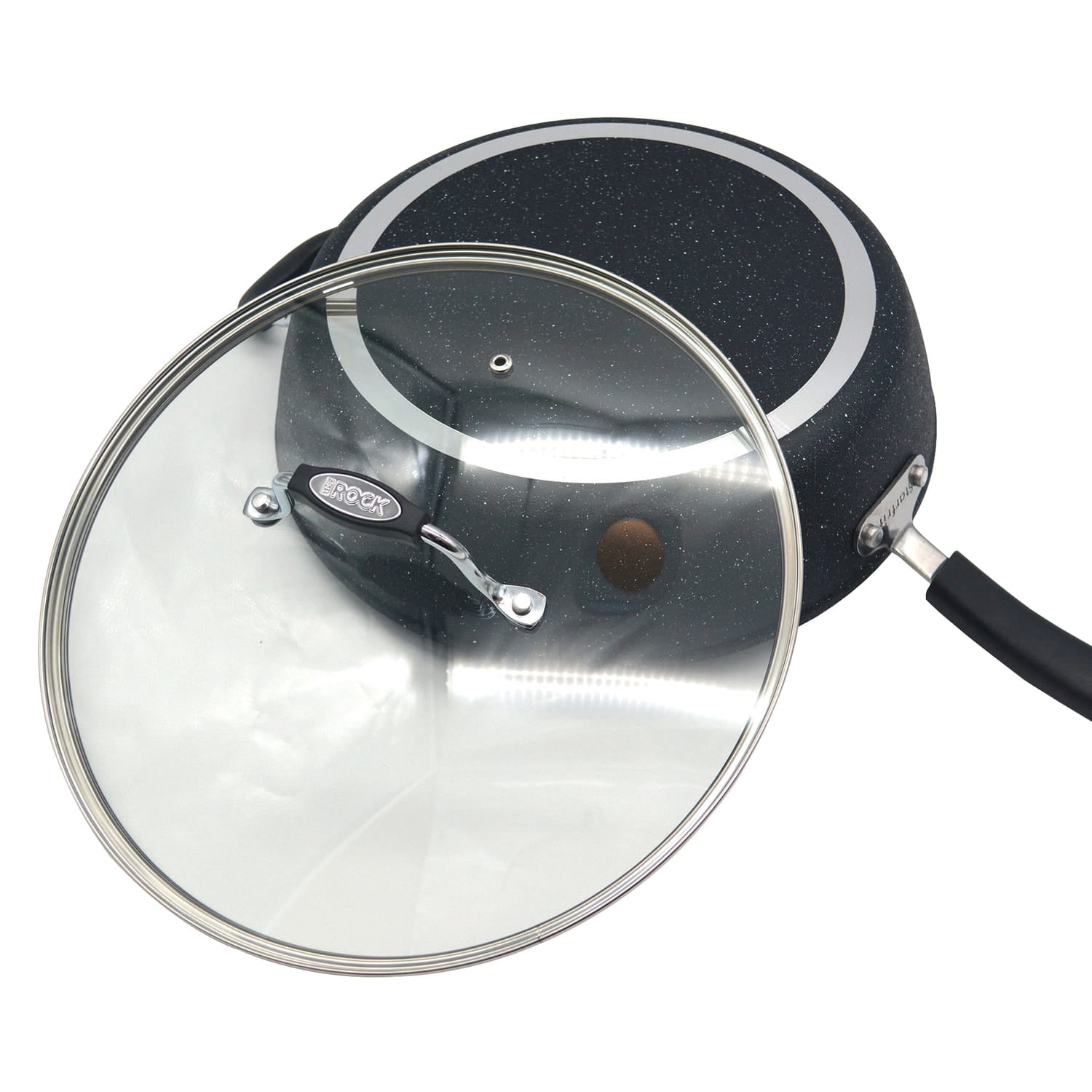 THE ROCK by Starfrit 12-In. Deep Fry Pan with Lid and Bakelite Handle