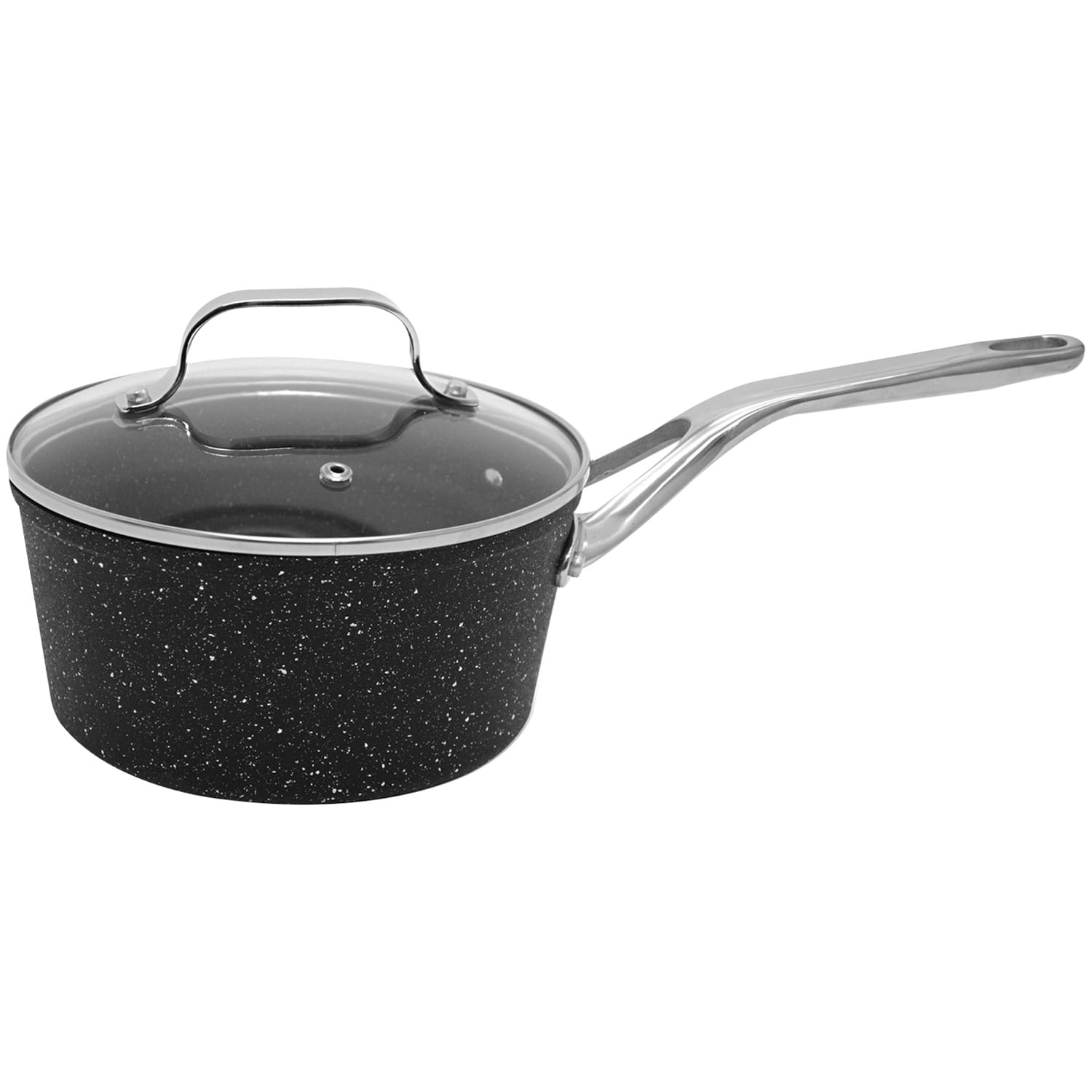 THE ROCK by Starfrit THE ROCK by Starfrit Saucepan with Glass Lid and Stainless Steel Handles, 2 Qt.