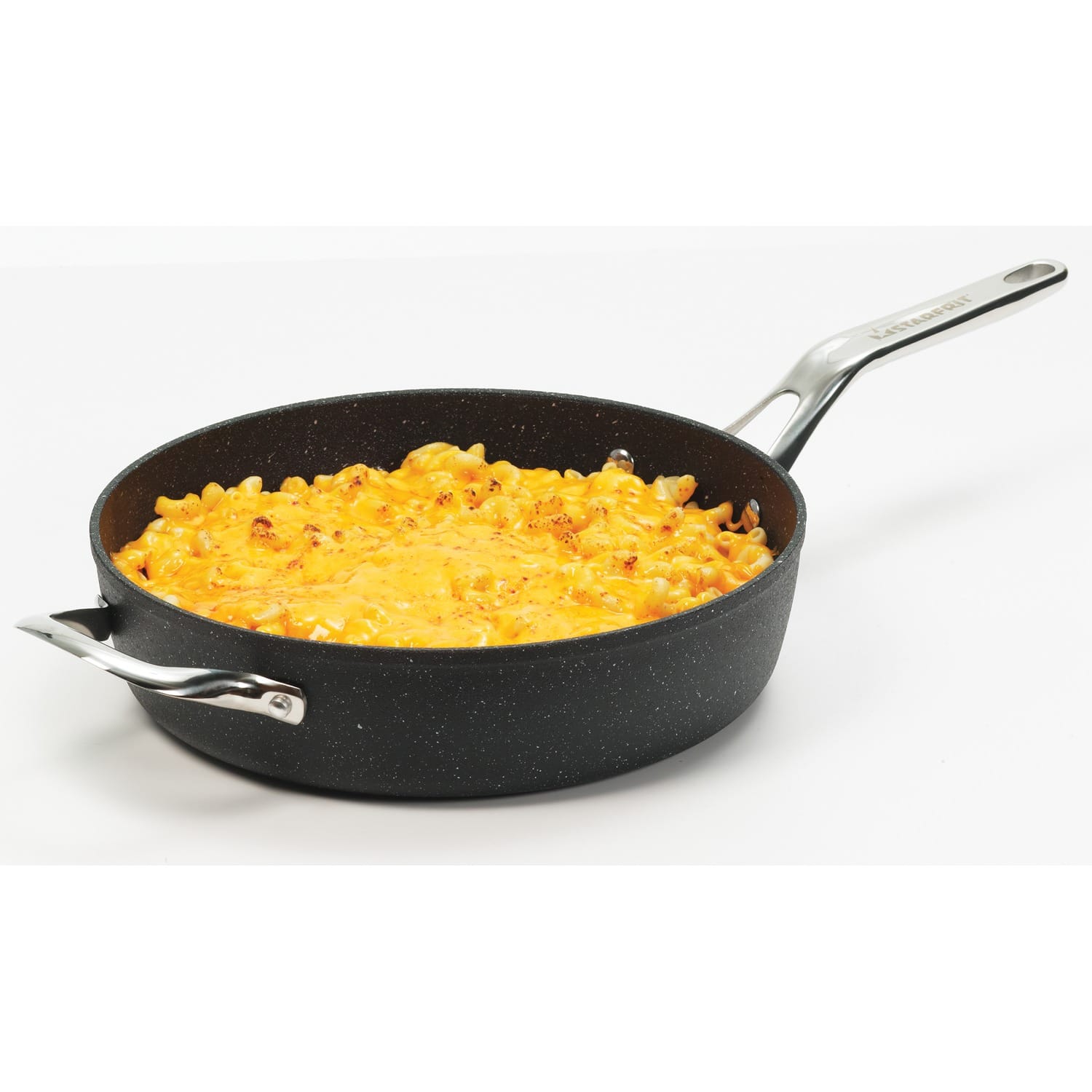 THE ROCK by Starfrit 11", 4.7-Quart Deep Sauté Pan with Glass Lid & Stainless Steel Handles