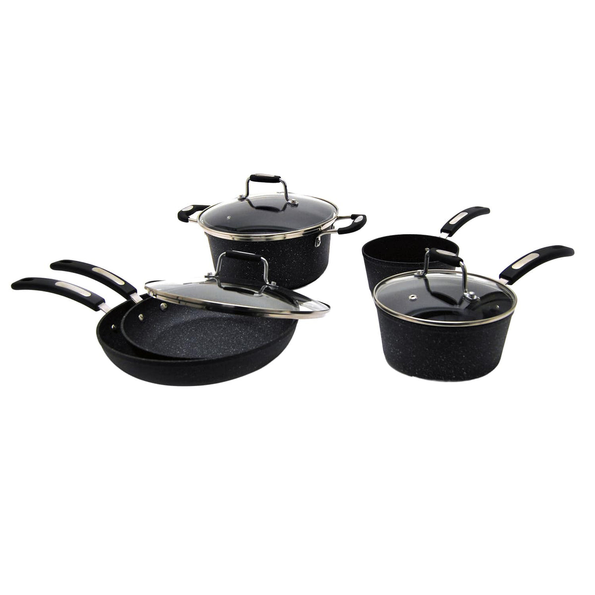 The Rock by Starfrit 8-Piece Terra Collection Nonstick Cookware Set with Bakelite Handles