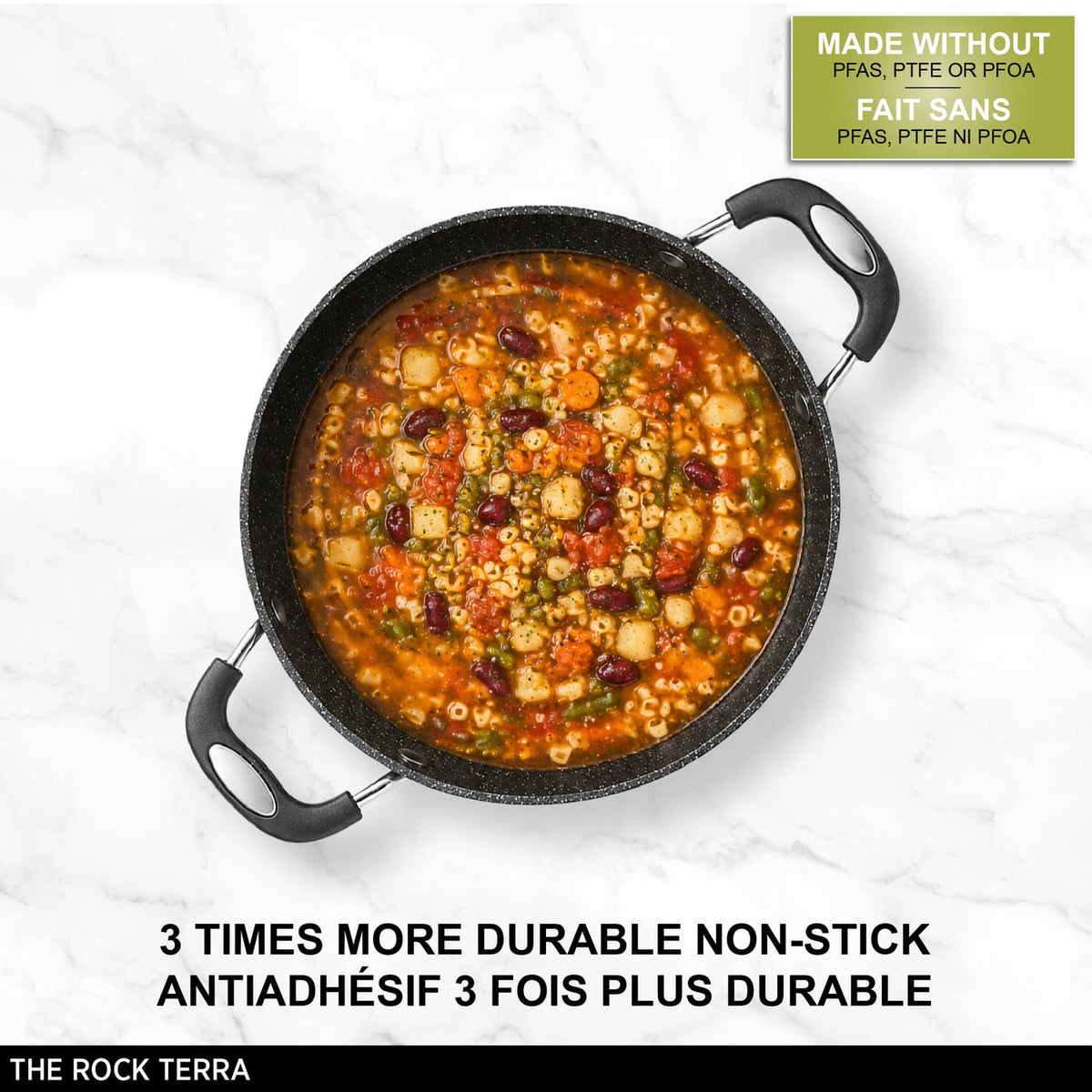 The Rock by Starfrit 5-Qt. Terra Collection Nonstick Casserole with Lid and Bakelite Handle