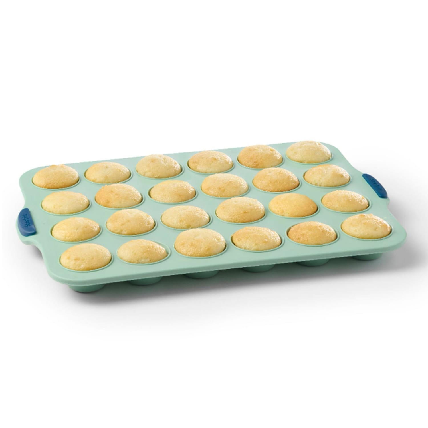 Starfrit 24-Cup Silicone Mini Muffin Pan with Integrated Metal Frame, Sage Green