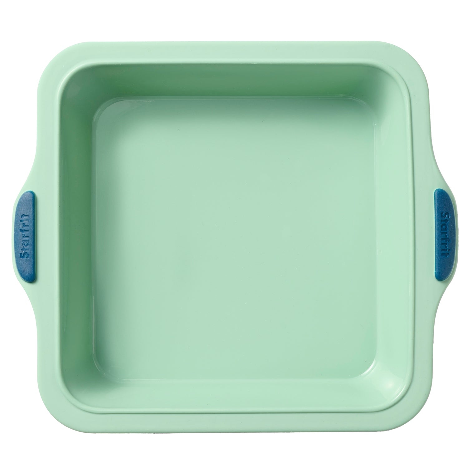 Starfrit 8-In. Silicone Square Cake Pan with Integrated Metal Frame, Sage Green