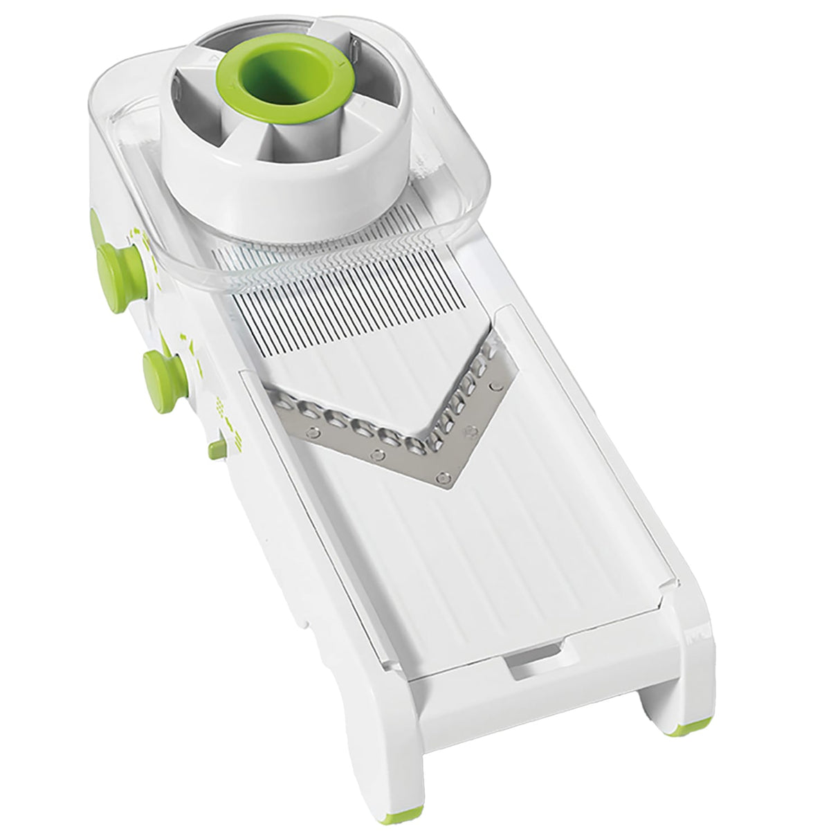Starfrit Cubing Pro Mandoline Slicer with Storage Box, White with Green