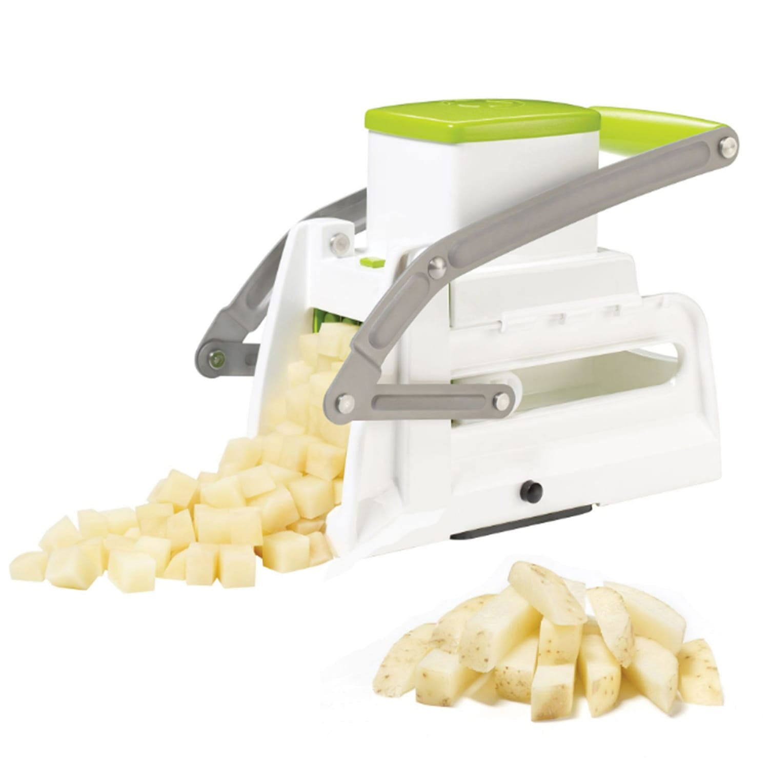 Starfrit Pro Fry Cutter and Cuber Multiuse Kitchen Tool, White with Green