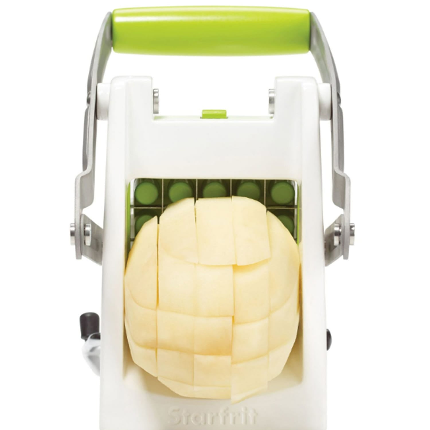 Starfrit Pro Fry Cutter and Cuber Multiuse Kitchen Tool, White with Green