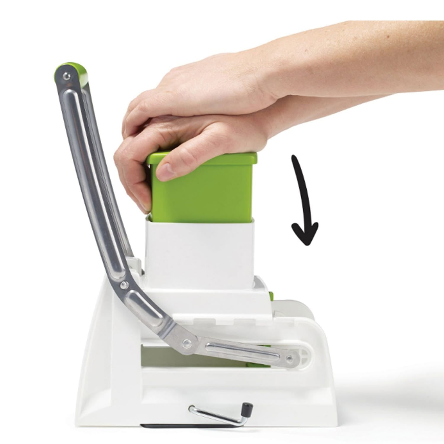 Starfrit Pro Fry Cutter and Cuber Multiuse Kitchen Tool, White with Green