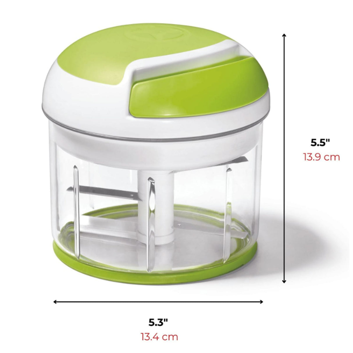 Starfrit Pull Chopper with Lid, Green/White