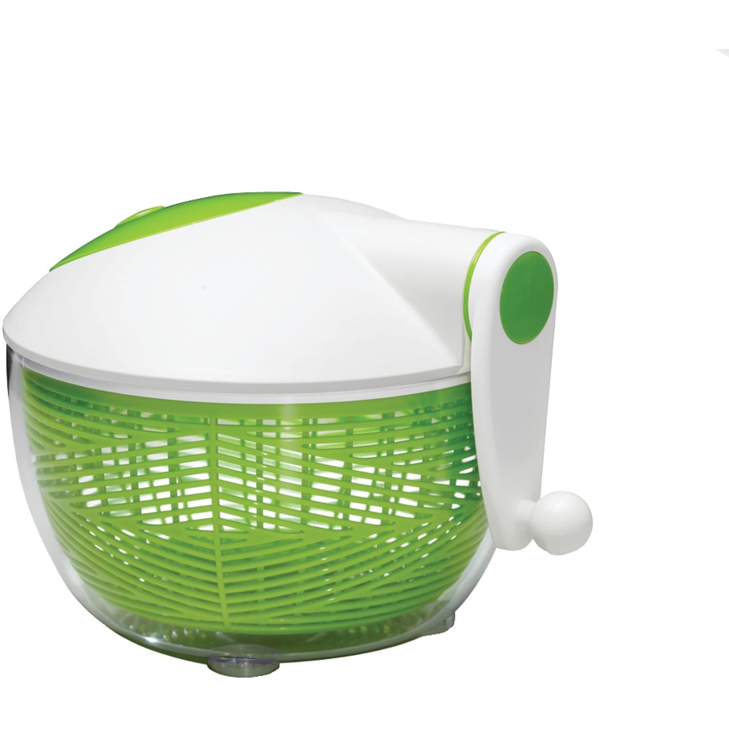 Starfrit 5-Qt. Salad Spinner, Green and White