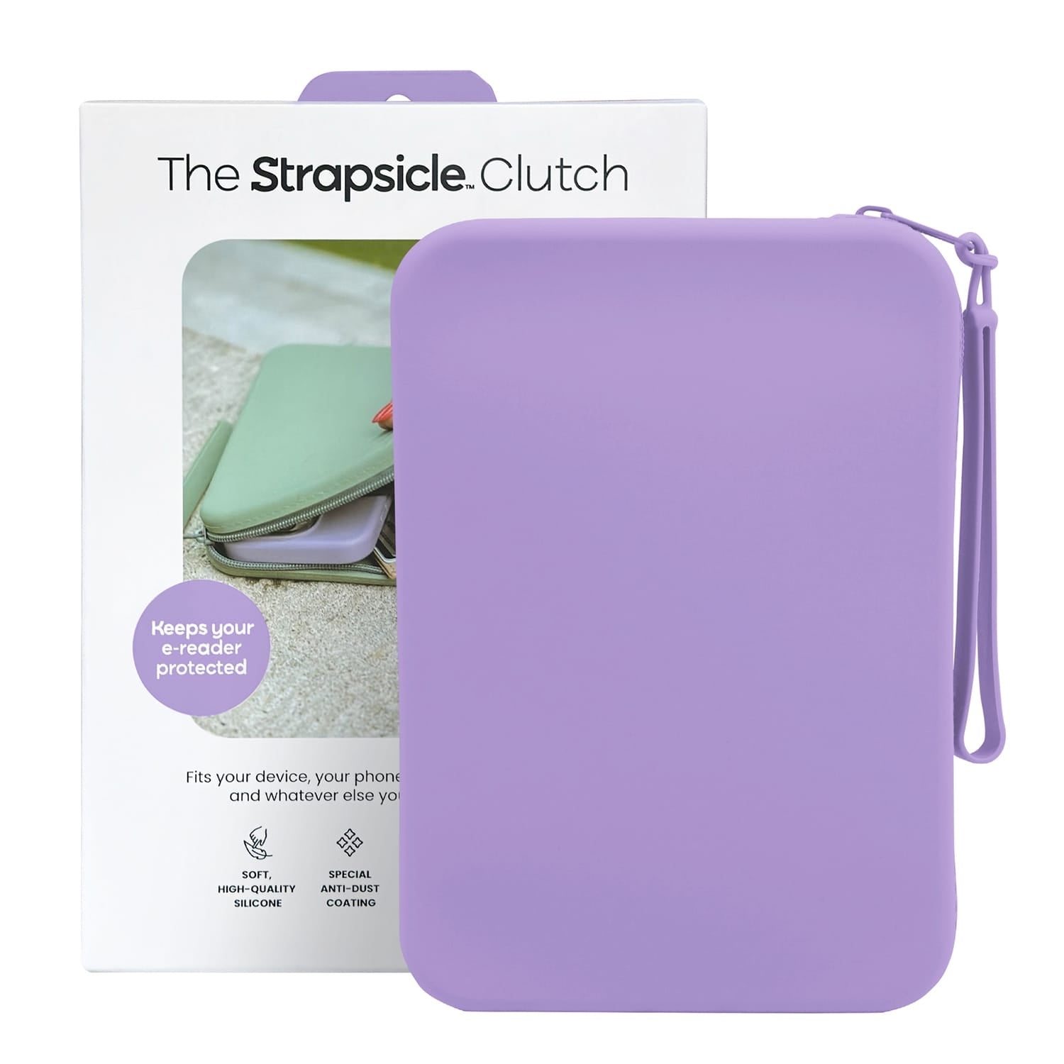 Strapsicle Clutch Sleeve for Select Kindle and Kobo E-Readers, Lilac