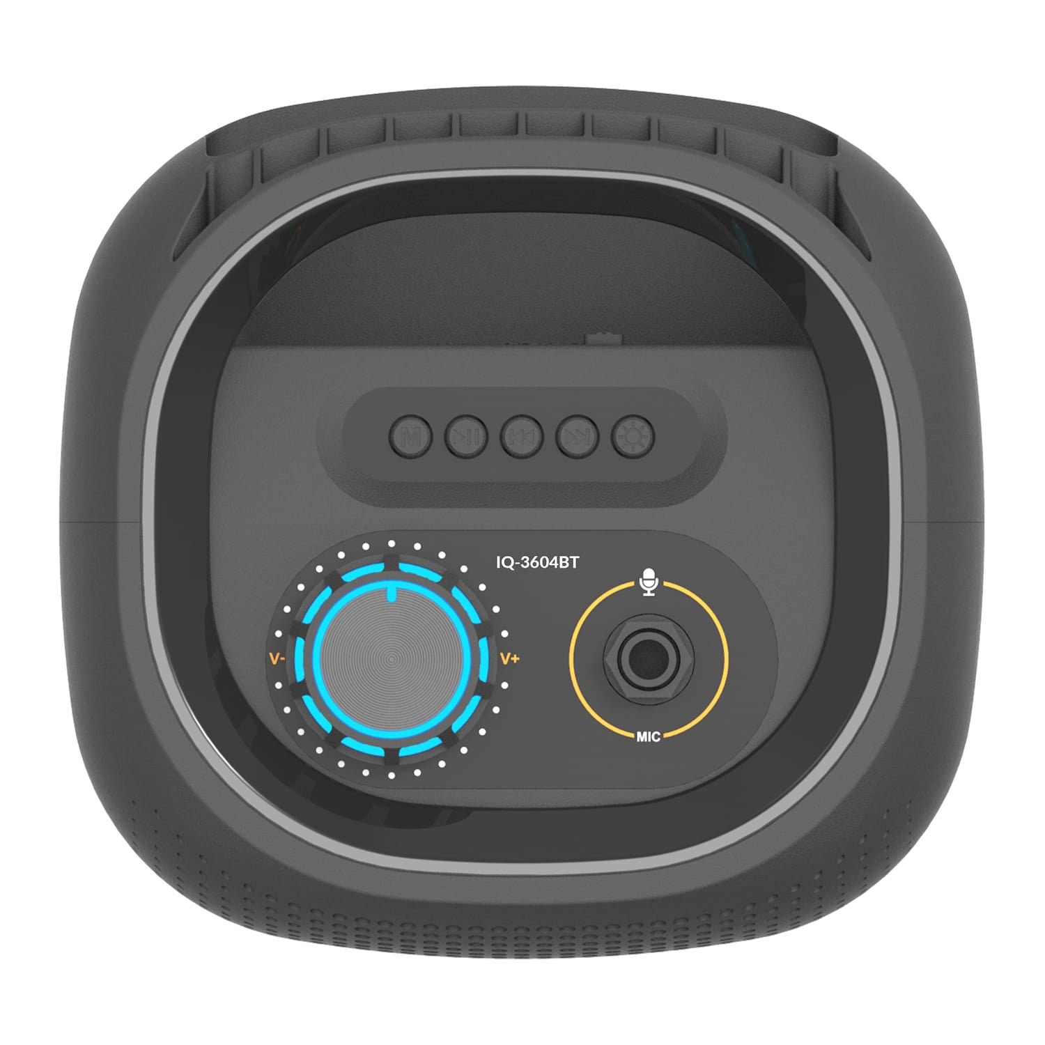 IQ Sound 10-Watt Portable Bluetooth Rechargeable Speaker with Dual 4-In Woofers, Lights, FM Radio, and Mic Input, IQ-3604BT