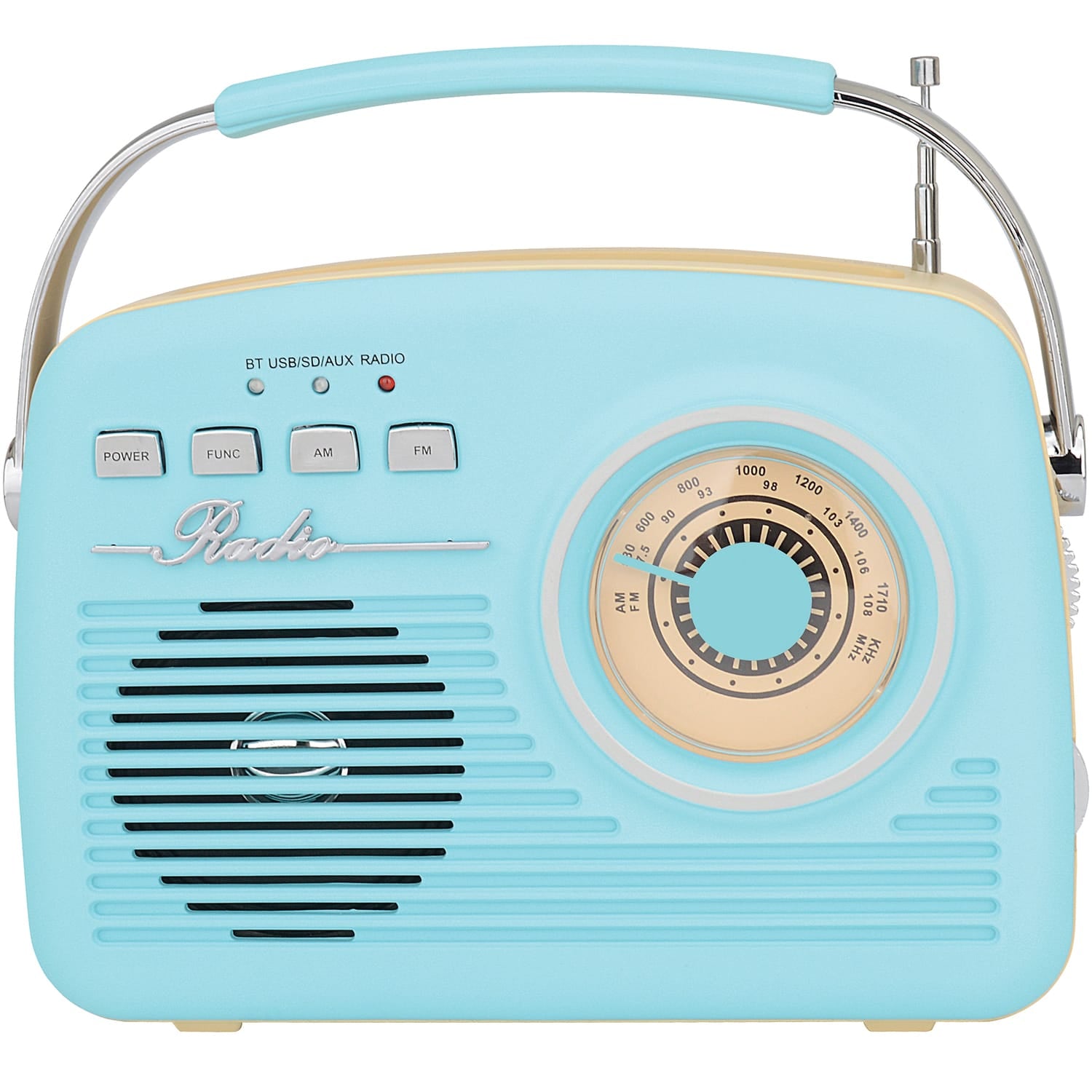 Supersonic Retro Portable AM/FM Radio with Bluetooth, SC-1201, Blue
