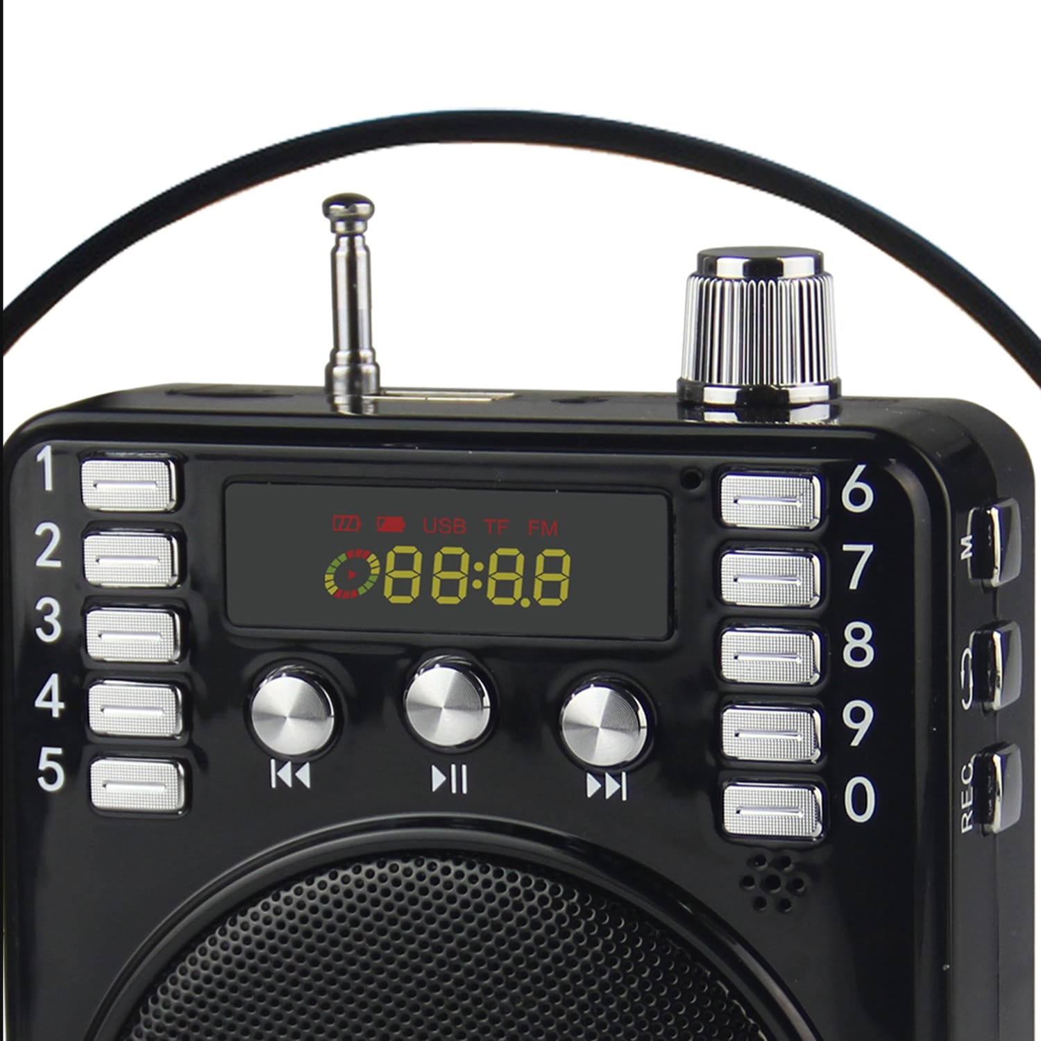 Supersonic Bluetooth Portable PA Speaker Voice Amplifier with Microphone, FM Radio, and Karaoke Jack, SC-1443BT, Black