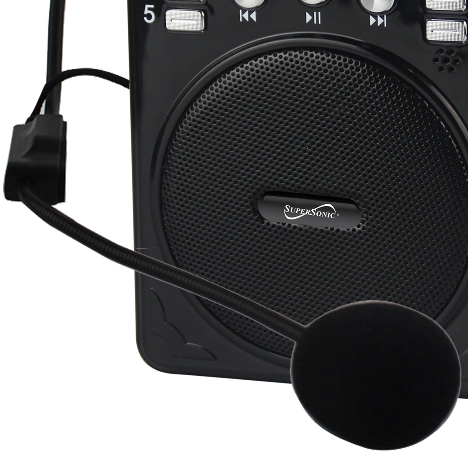 Supersonic Bluetooth Portable PA Speaker Voice Amplifier with Microphone, FM Radio, and Karaoke Jack, SC-1443BT, Black