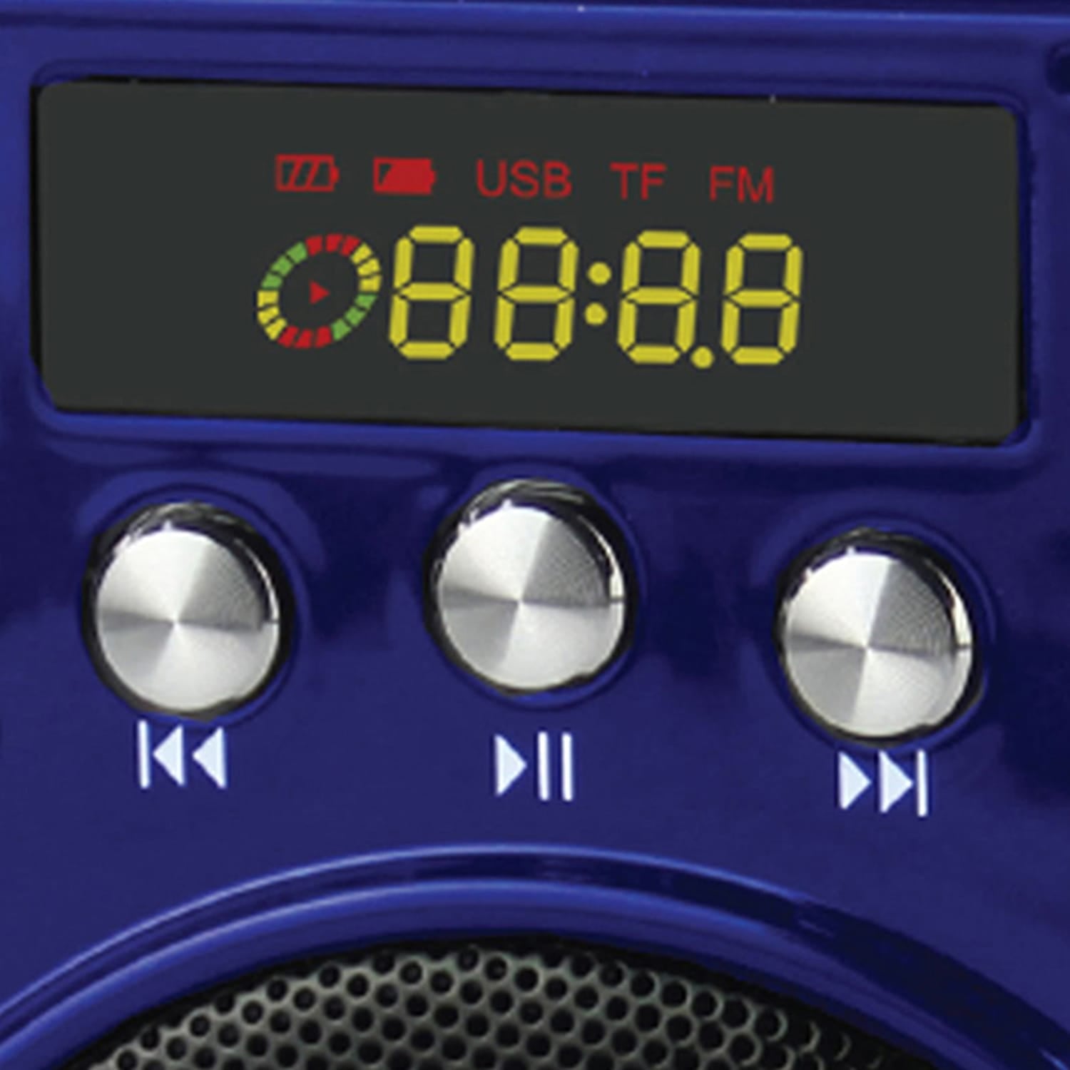 Supersonic Bluetooth Portable PA Speaker Voice Amplifier with Microphone, FM Radio, and Karaoke Jack, SC-1443BT, Blue