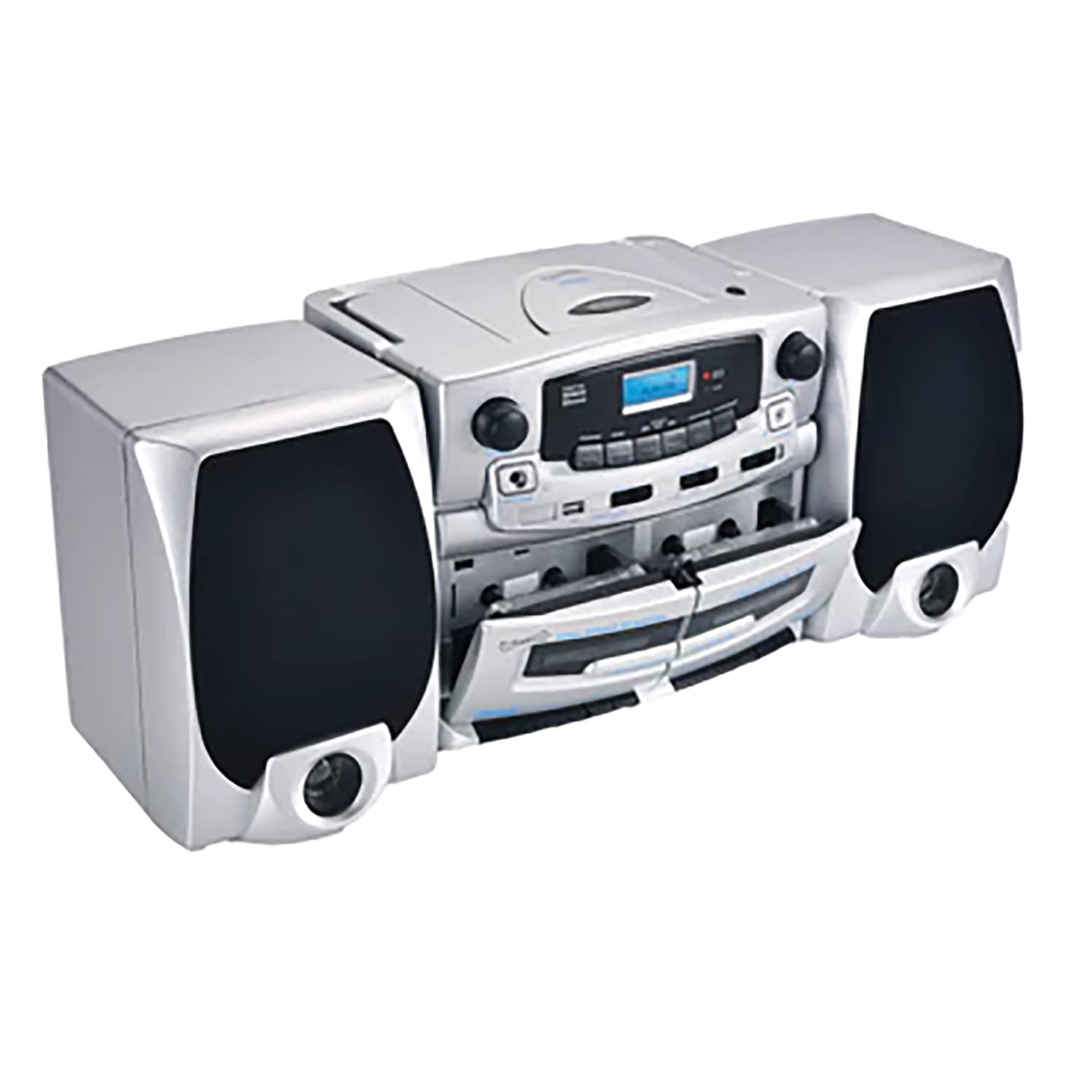 Supersonic 21-Watt Bluetooth Home Stereo System with Detachable Speakers, CD/Dual-Cassette Players, FM Radio, Mic Input, and Remote, SC-2121BT
