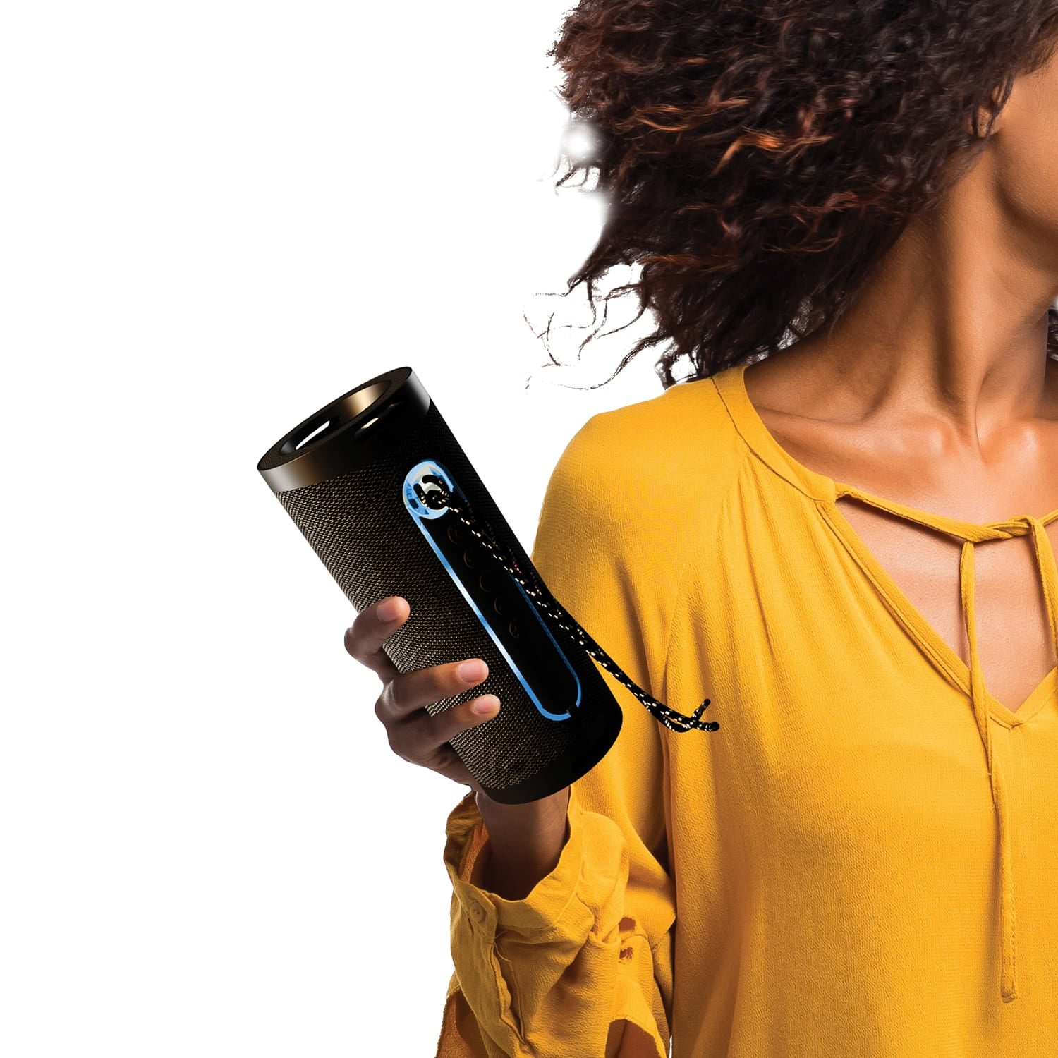 Supersonic Portable Bluetooth Speaker with LED Flashlight and Speakerphone, SC-2340BT, Black