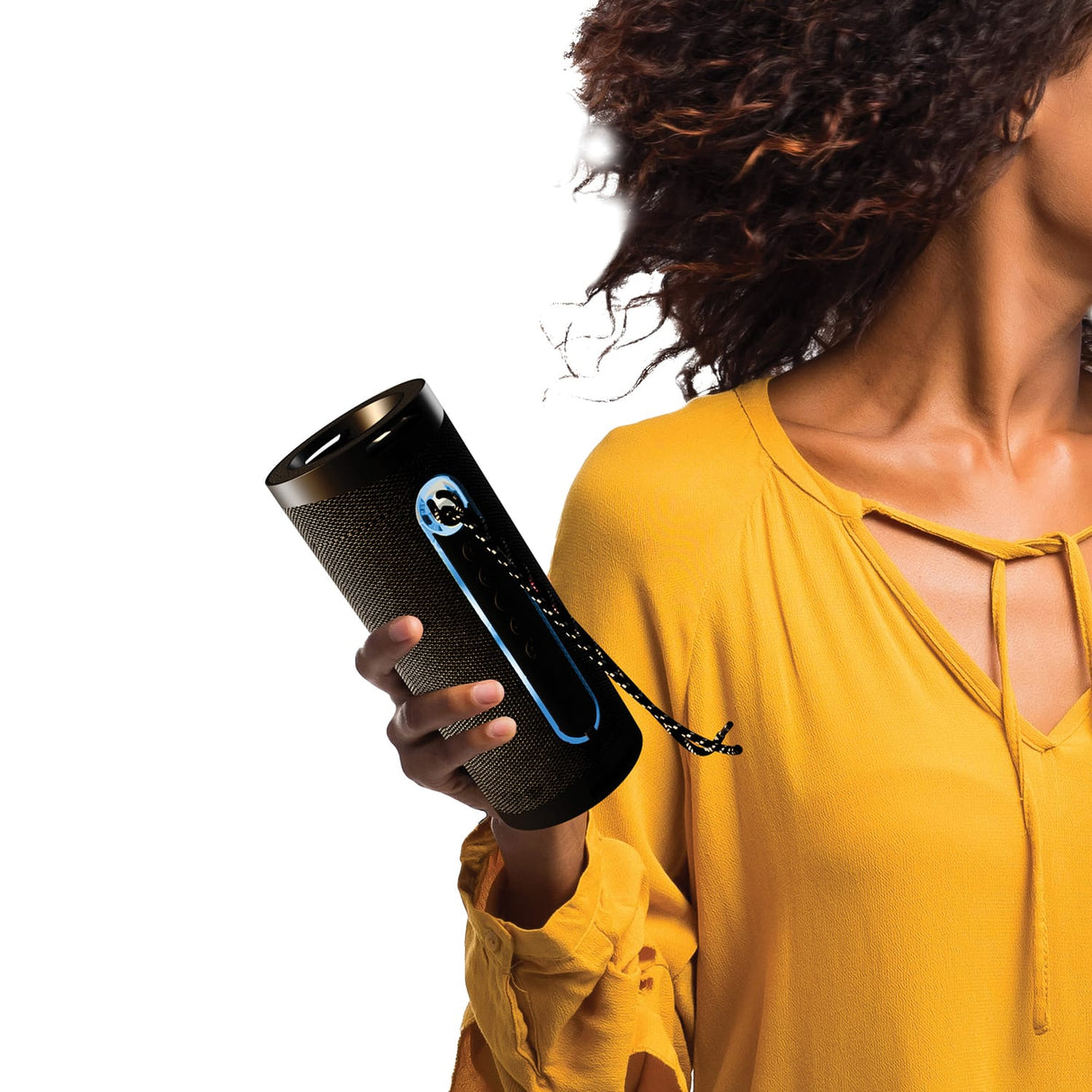 Supersonic Portable Bluetooth Speaker with LED Flashlight and Speakerphone, SC-2340BT, Black