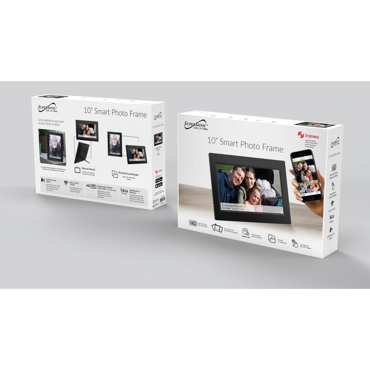 Supersonic 10-In. Touch Screen LCD Smart Digital Photo Frame