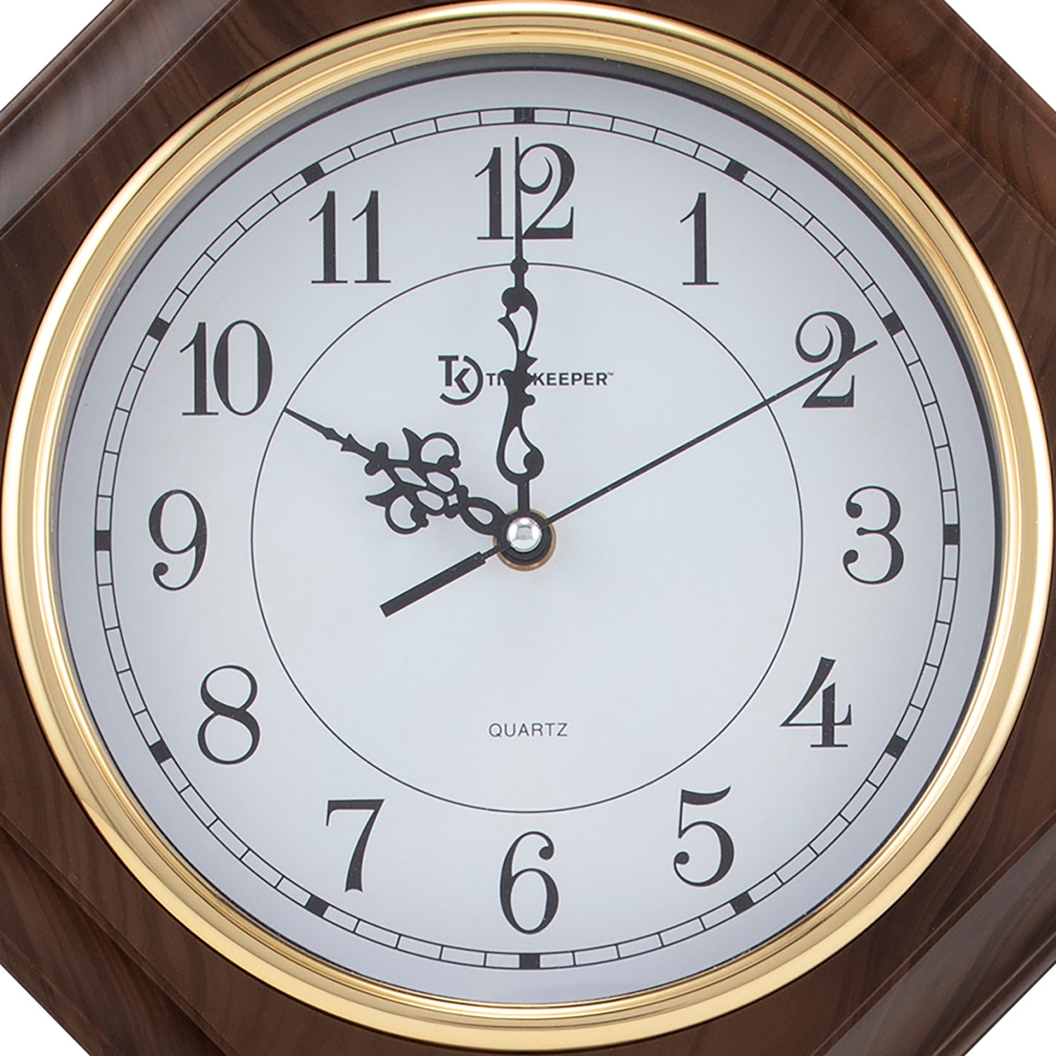 Timekeeper Essex 18.75" Modern Pendulum Wall Clock, Faux Wood
