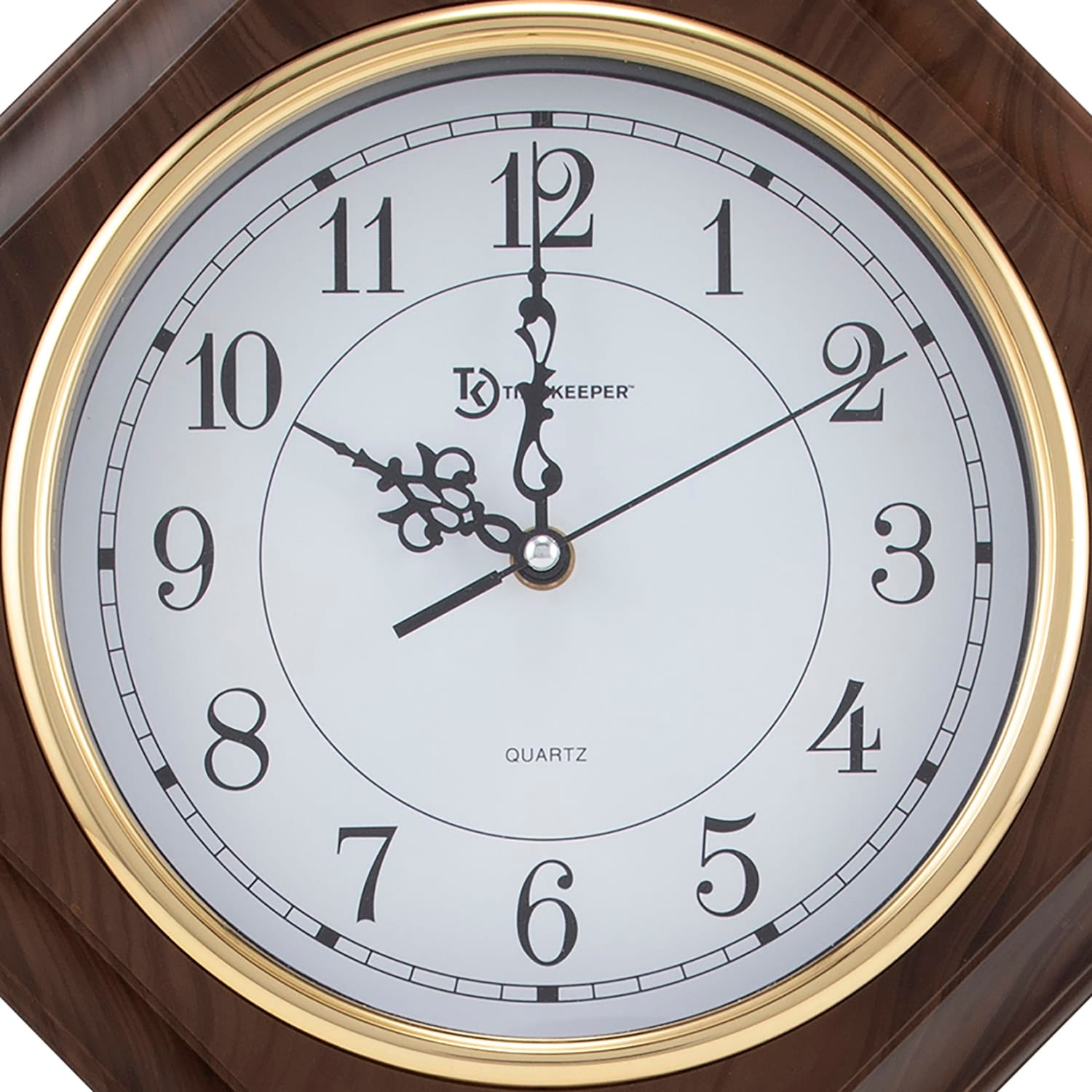 Timekeeper Essex 18.75" Modern Pendulum Wall Clock, Faux Wood